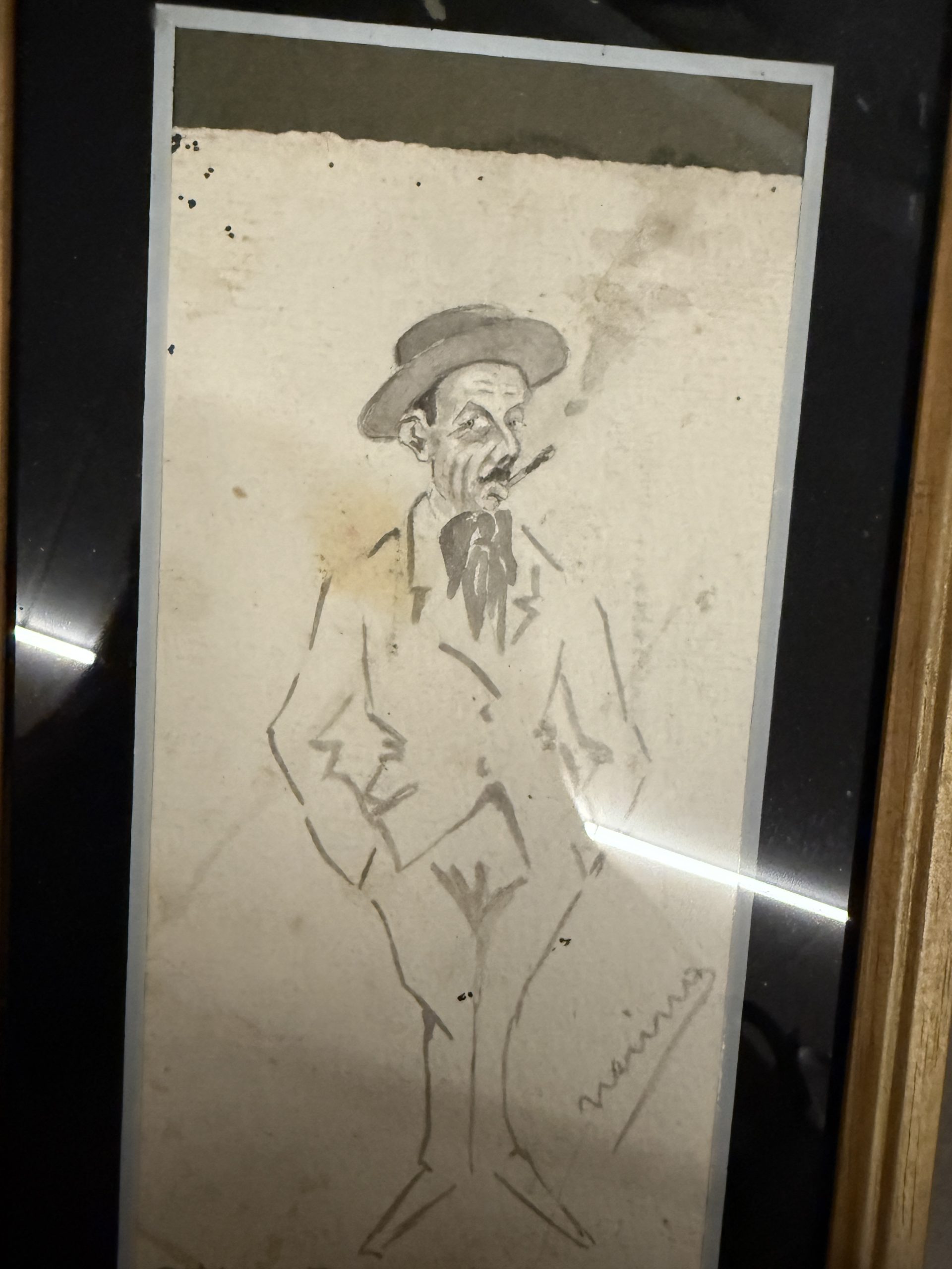 Antico disegno a china Augusto Novelli 1930. Neri Nannetti (Nerino) futurista, Firenze 1890-1962, 15x7,50cm - immagine 4