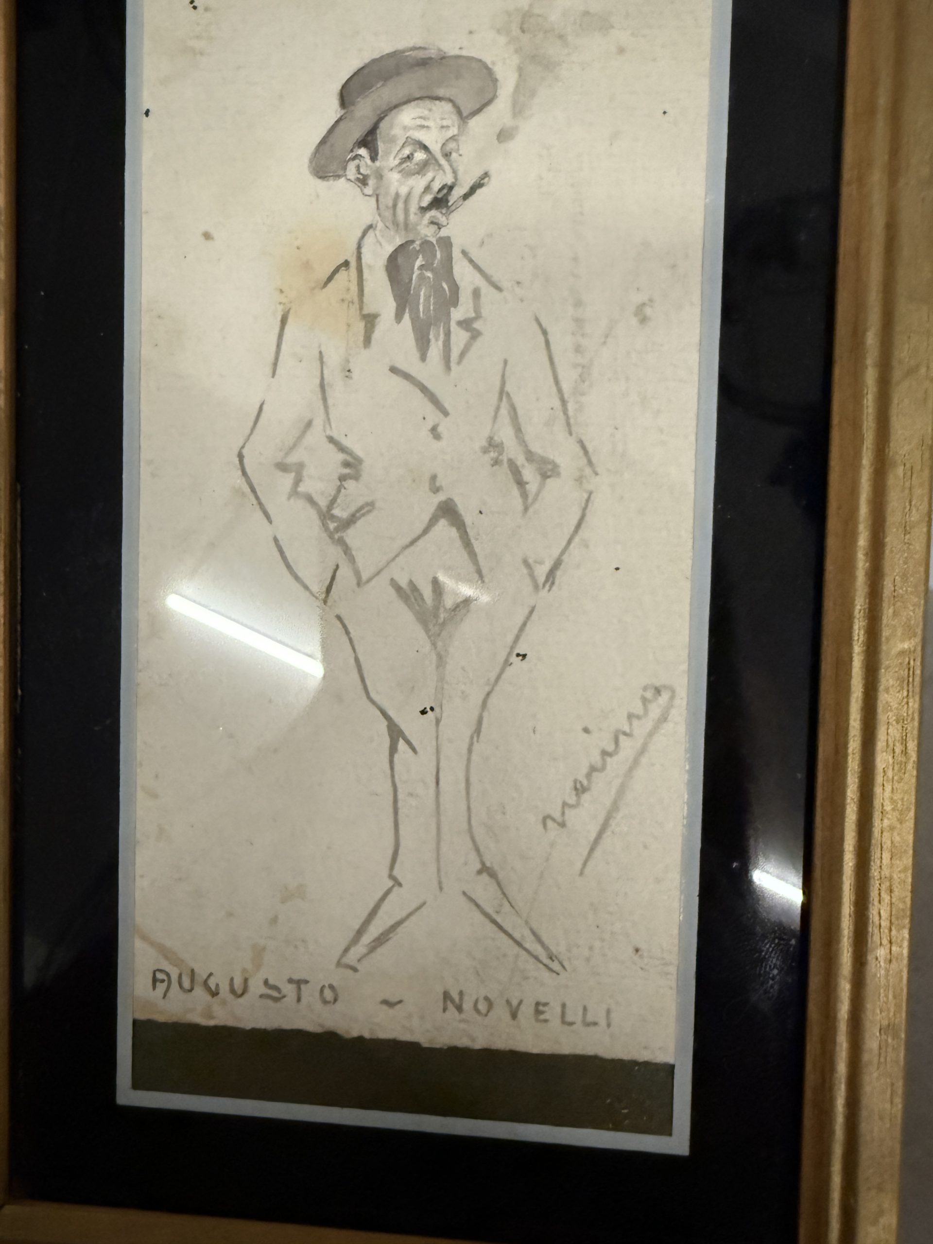 Antico disegno a china Augusto Novelli 1930. Neri Nannetti (Nerino) futurista, Firenze 1890-1962, 15x7,50cm - immagine 5