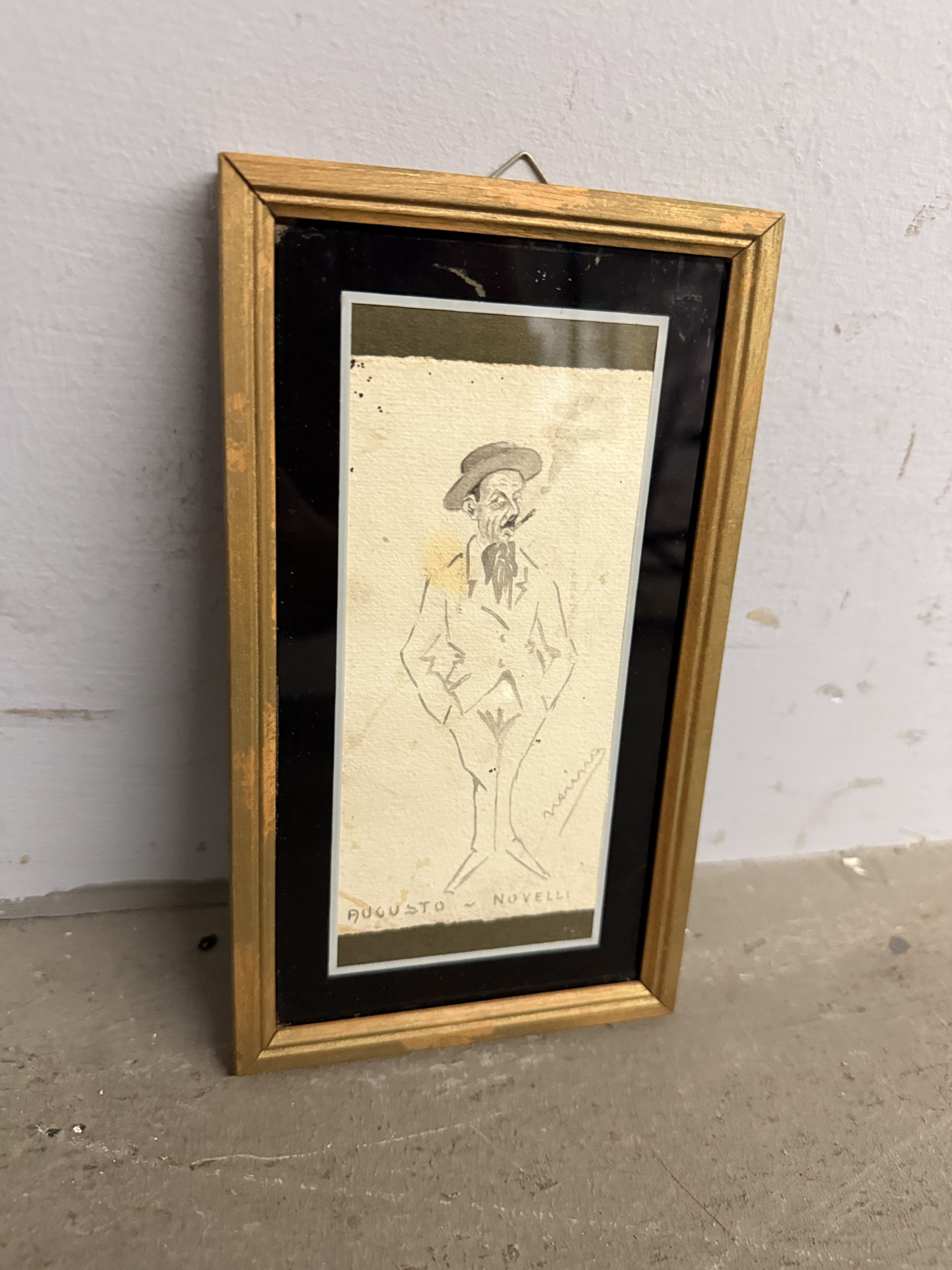 Antico disegno a china Augusto Novelli 1930. Neri Nannetti (Nerino) futurista, Firenze 1890-1962, 15x7,50cm - immagine 7