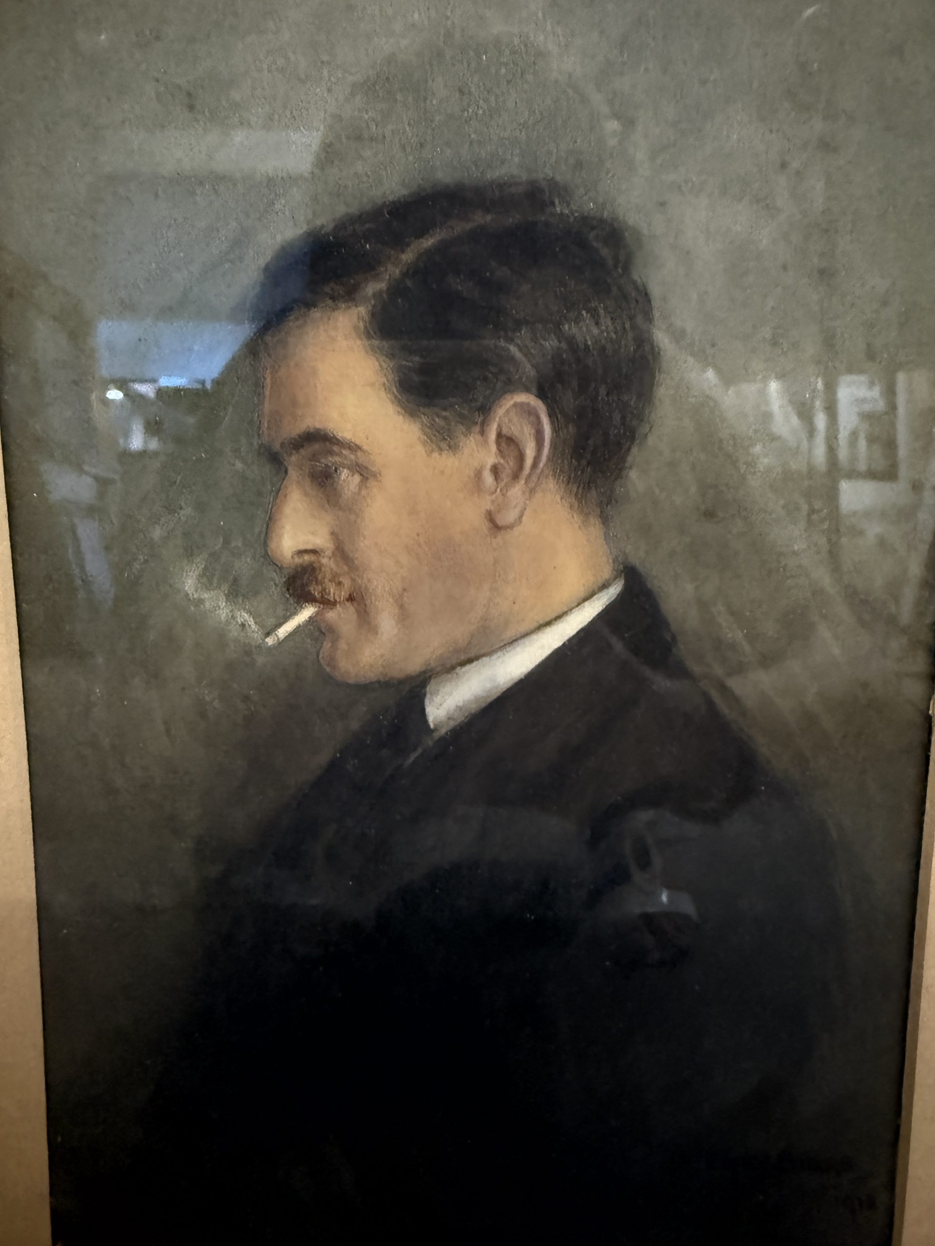 Antico acquarello Biggs 1918 raffigurante personaggio, 25x16cm - immagine 10