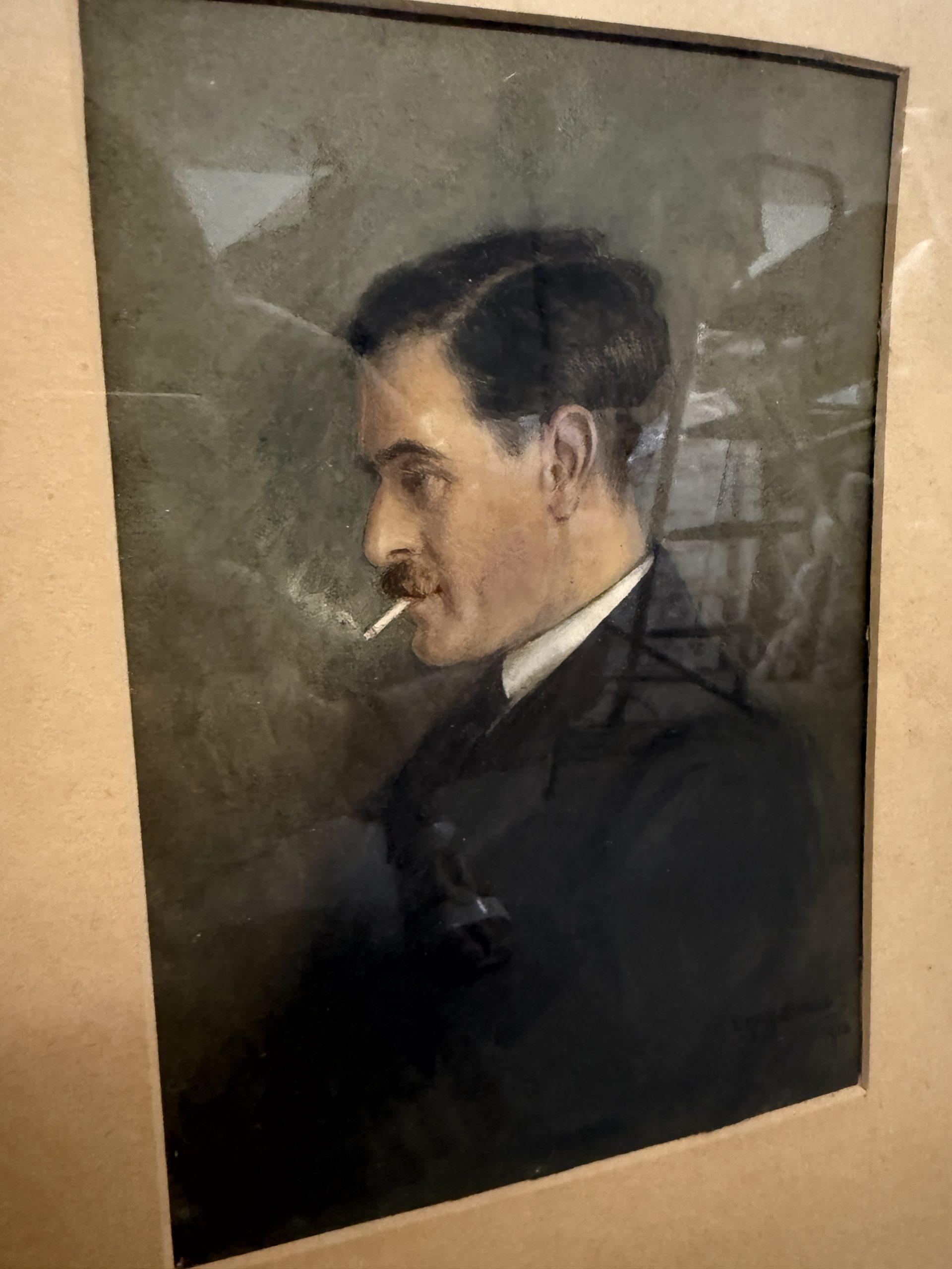 Antico acquarello Biggs 1918 raffigurante personaggio, 25x16cm - immagine 12