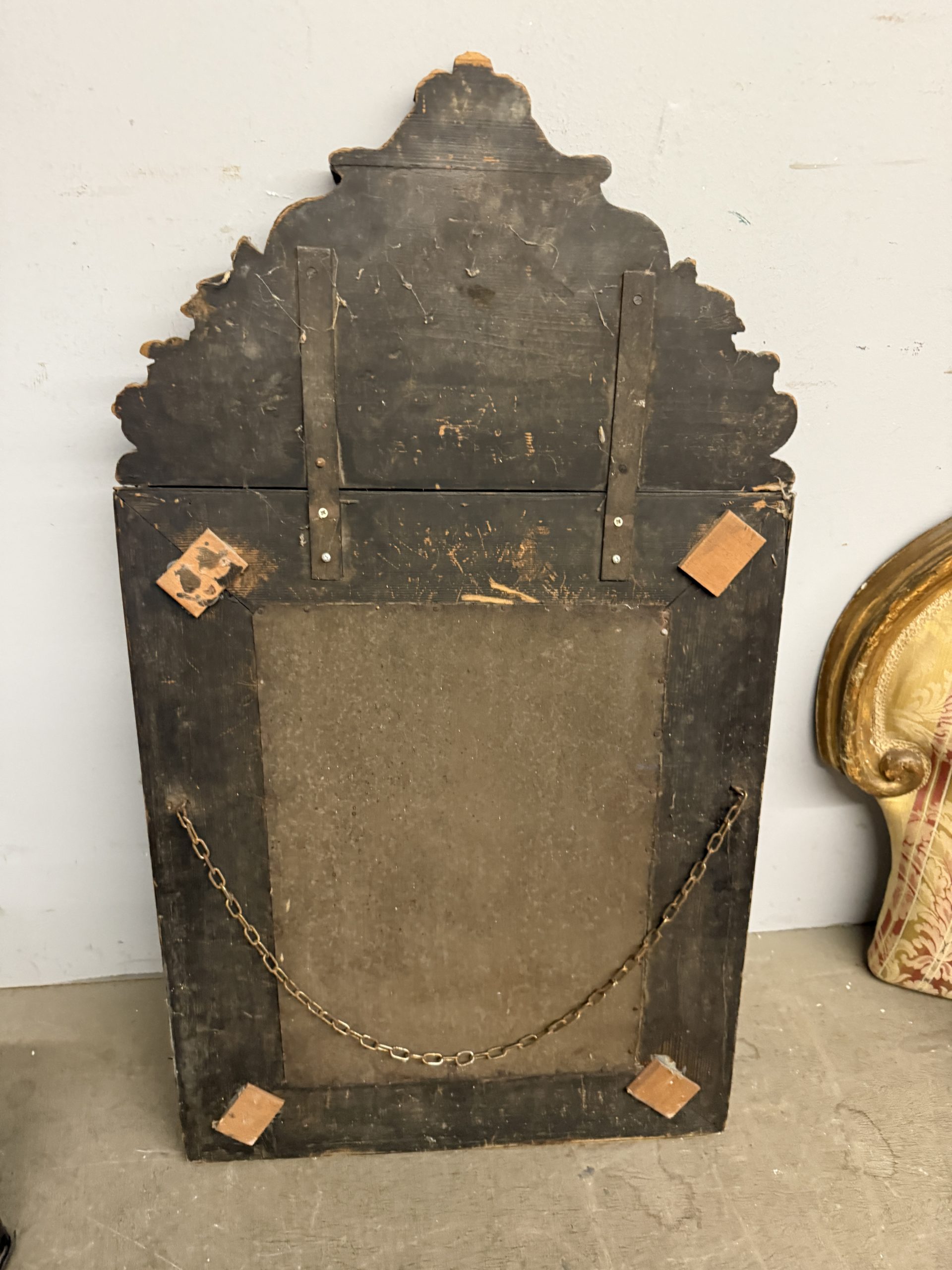 Antica specchiera ottone Francia Luigi XVI, XIX sec, 93x53cm - immagine 11