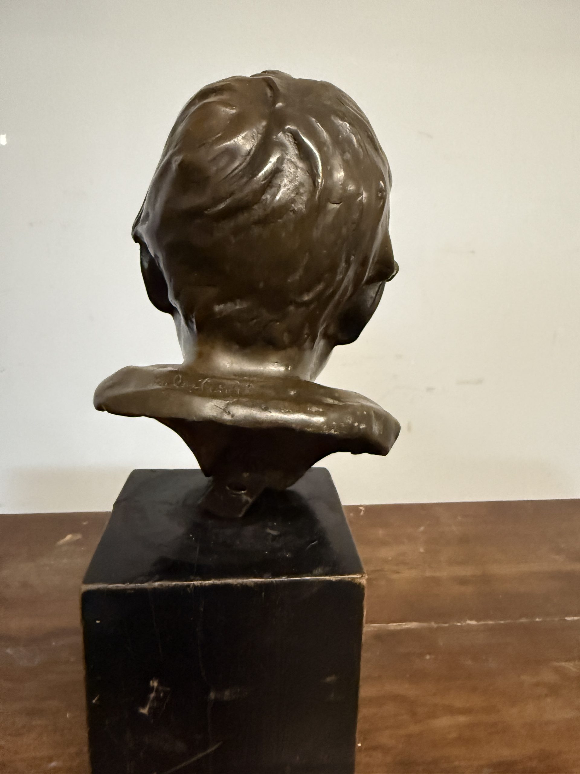 Antica scultura in bronzo volto di bambino. Lionello Balestrieri. (Cetona 1872-1958), fine XIXsec - immagine 8