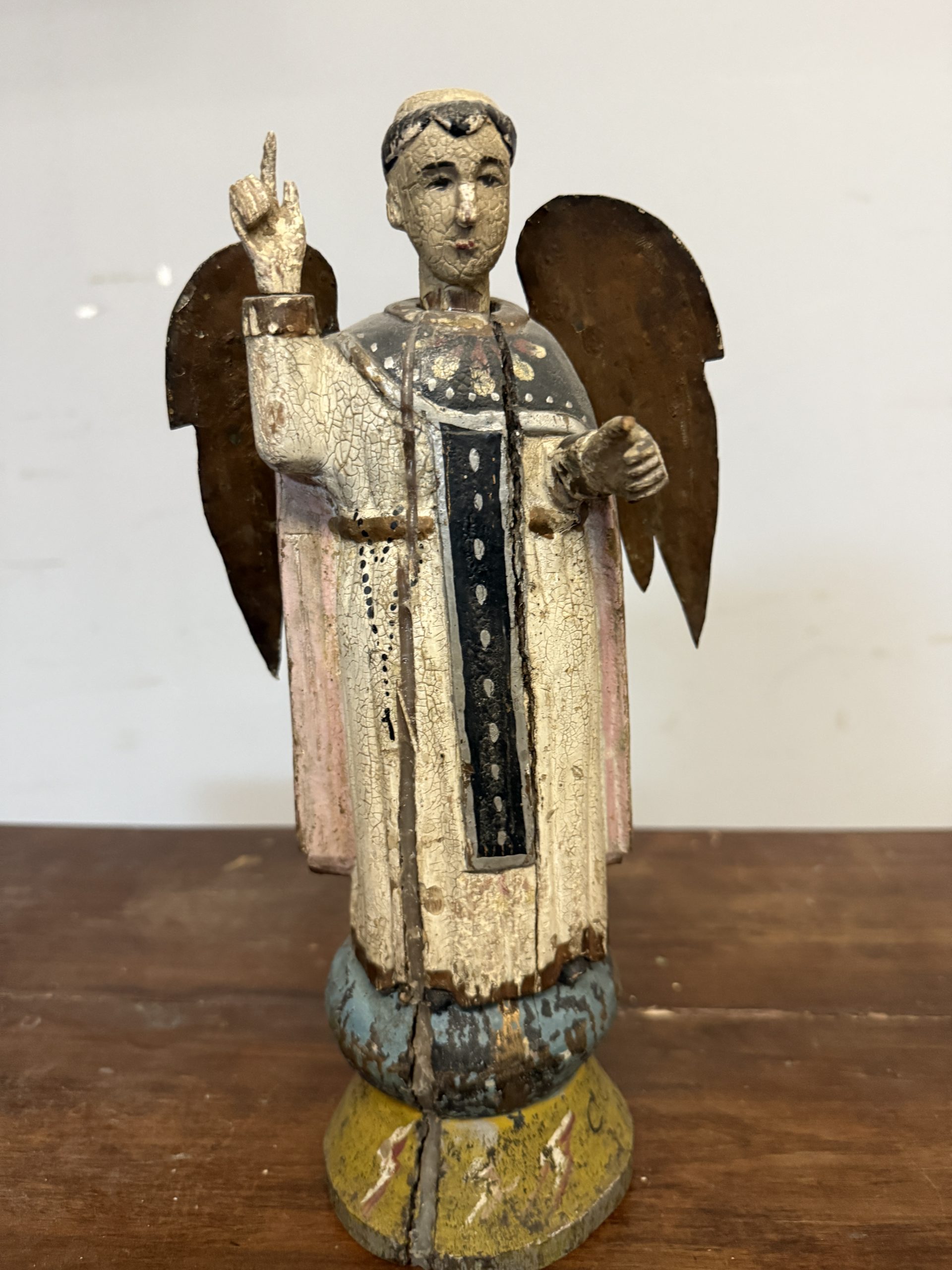 Antica scultura di San Vincenzo 1861, Spagna, 32x10cm - immagine 4