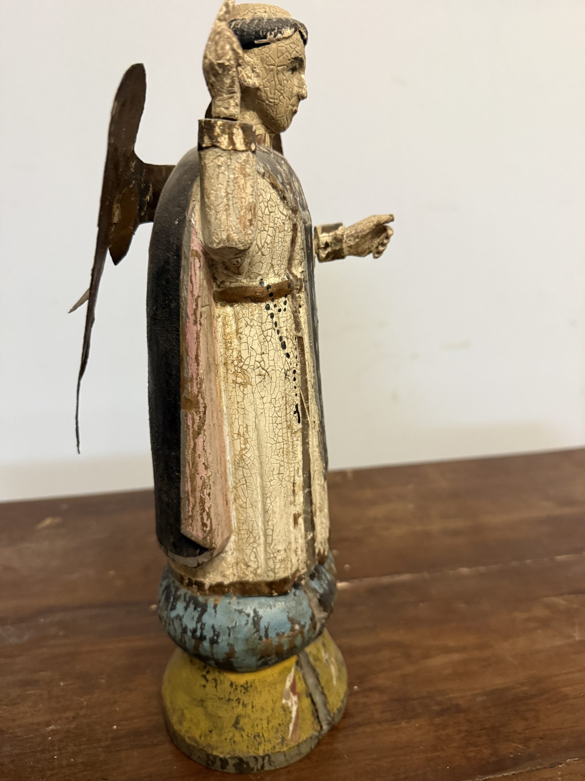 Antica scultura di San Vincenzo 1861, Spagna, 32x10cm - immagine 5