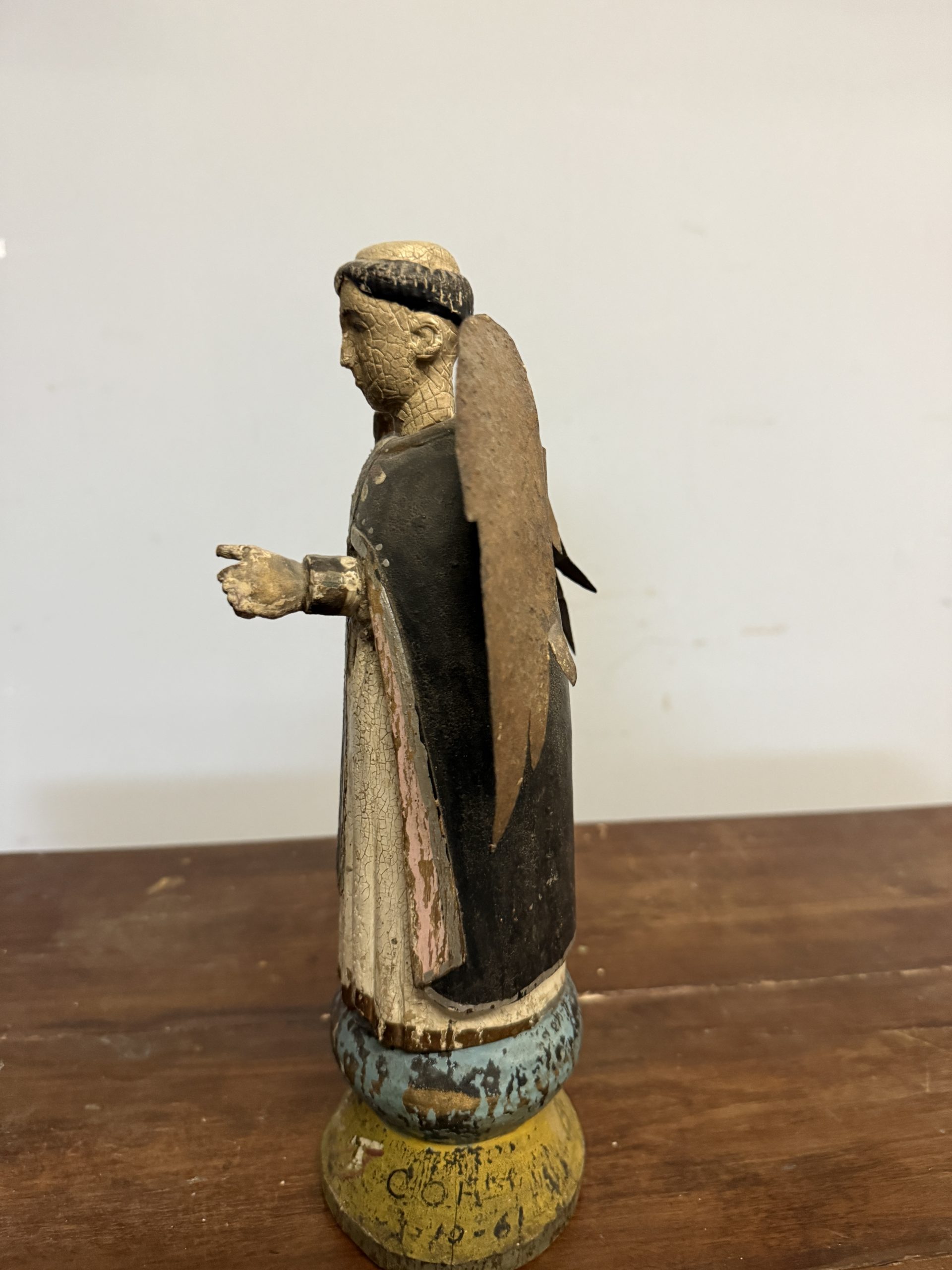 Antica scultura di San Vincenzo 1861, Spagna, 32x10cm - immagine 7