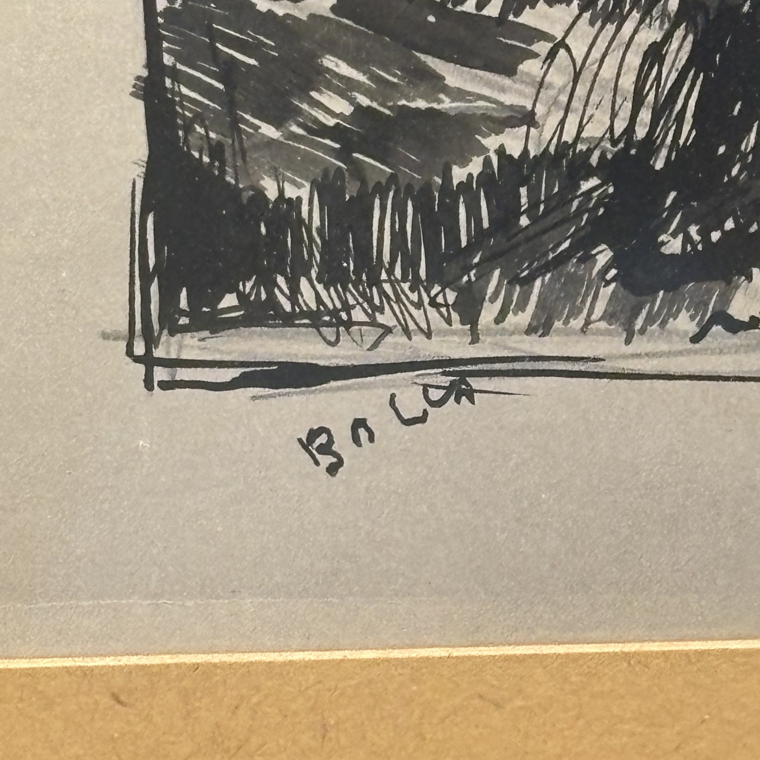 Giacomo Balla, Disegno a China “ Ponte sulla Flaminia “ 1950 . Mis 25 x cm 20 - immagine 4