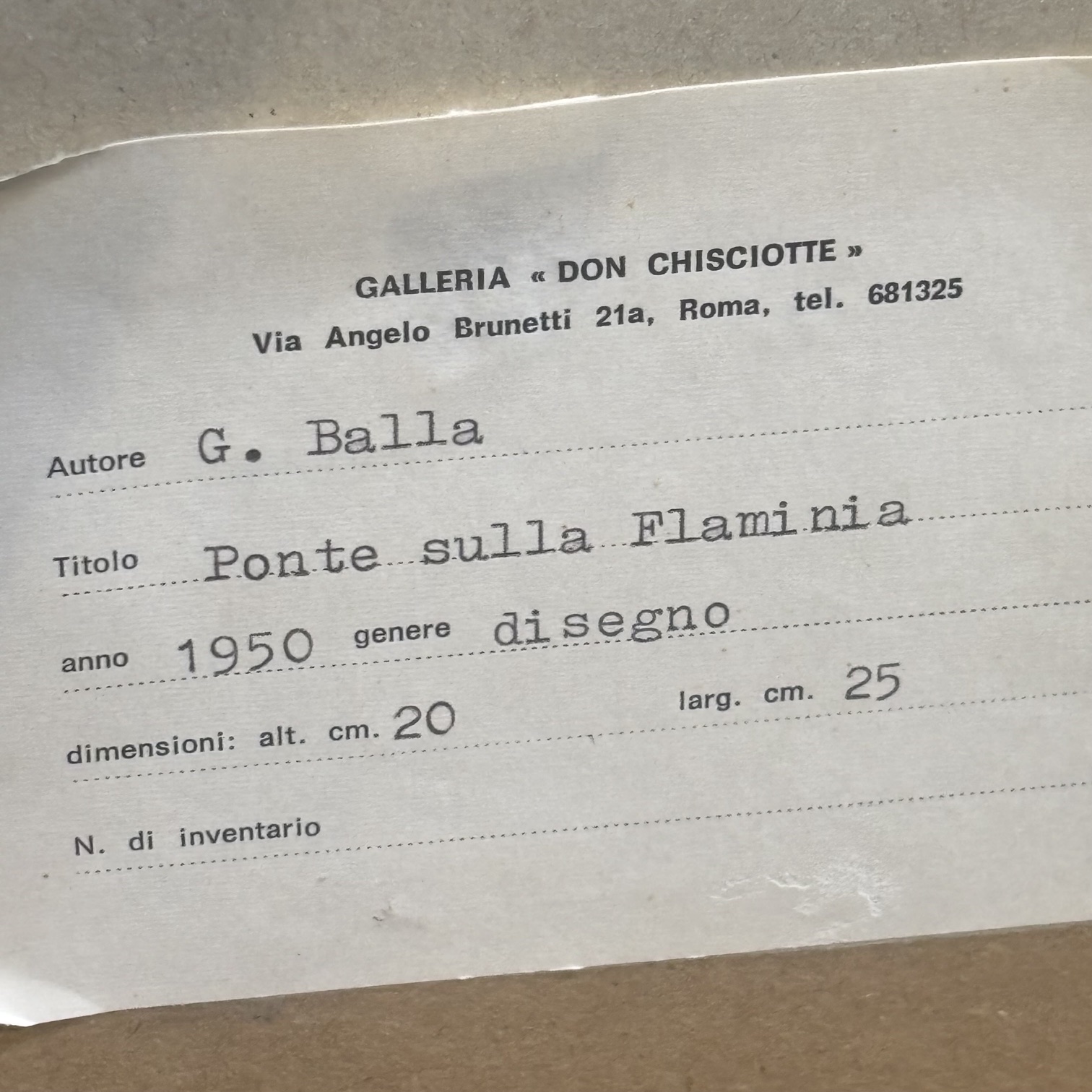 Giacomo Balla, Disegno a China “ Ponte sulla Flaminia “ 1950 . Mis 25 x cm 20 - immagine 11