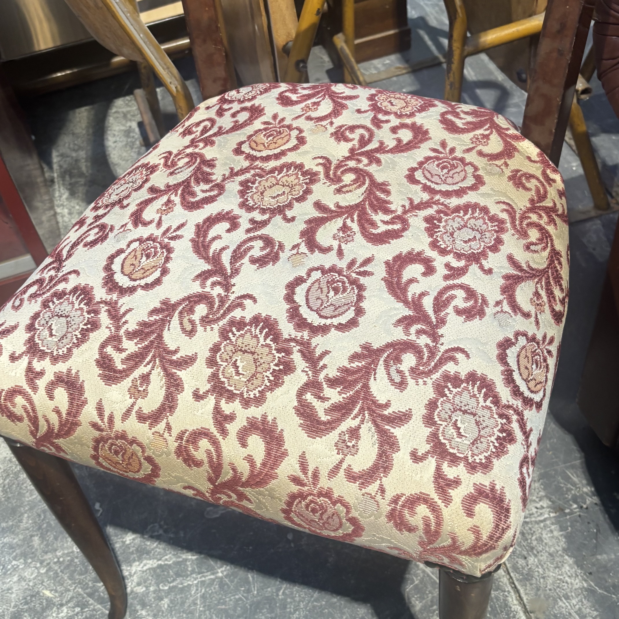 Tavolo in palissandro anni 50 mid century piano marmo rosso . Con sei sedie. Restaurato mis 200 x cm 95 - immagine 16