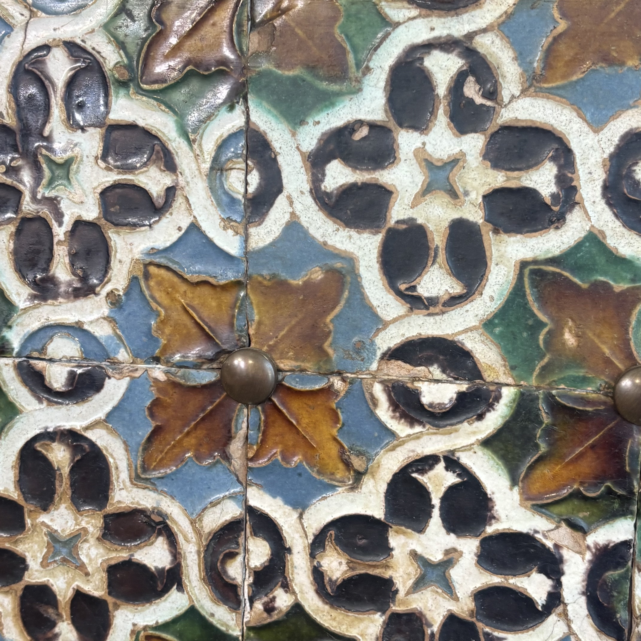 Piano- pannello mattonelle maiolica antica Azulejos XIX Toledo o Siviglia mis 140 x 70 . - immagine 5