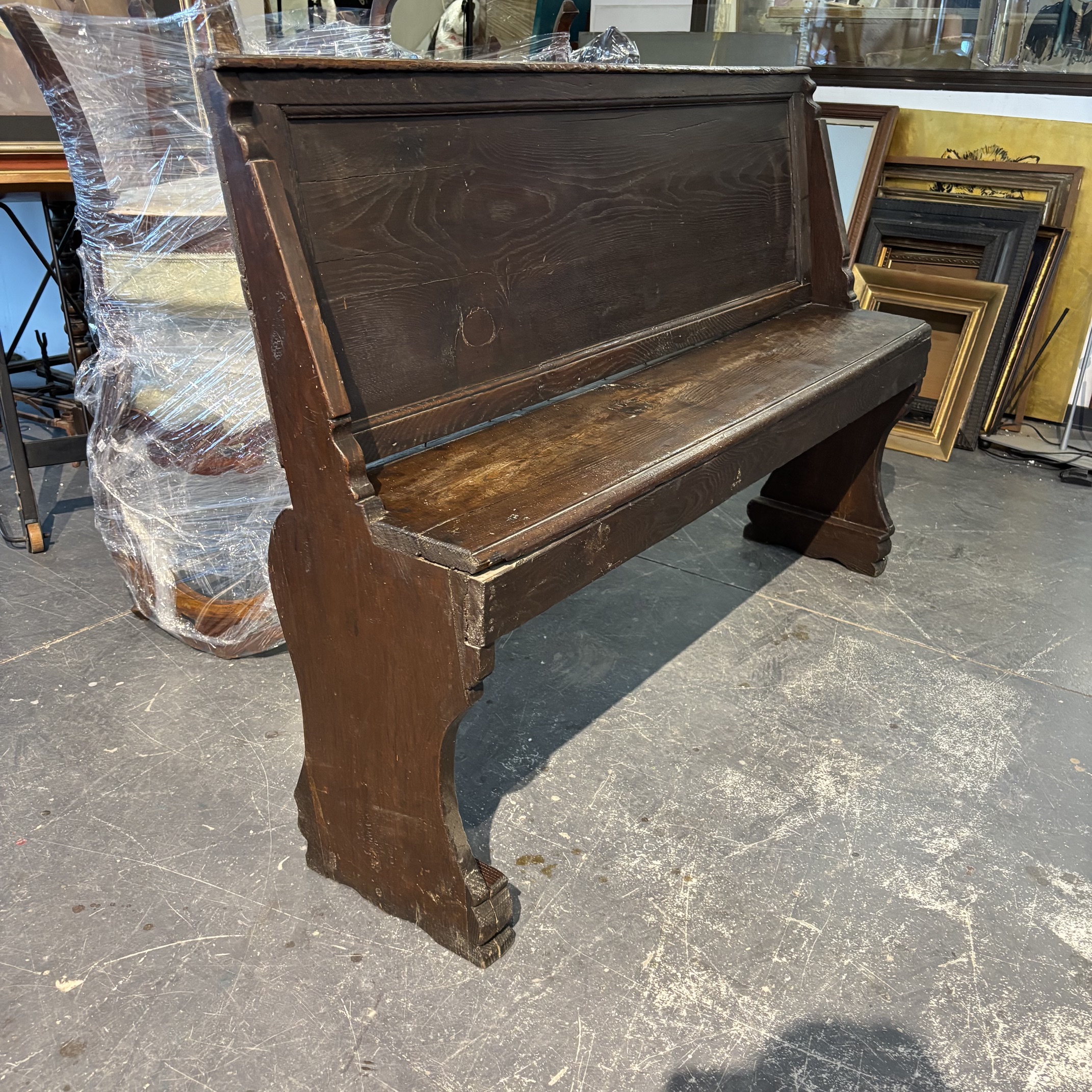 Antica panca castagno Umbra epoca XVIII sec .Mis 137 x 30 prof . H 94 - immagine 4