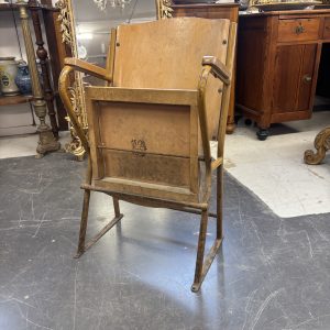 Alternative view of Sedia da cinema Vintage anni 50 Vimercate (Milano) in patina ferro e legno curvato . Industrial Chic