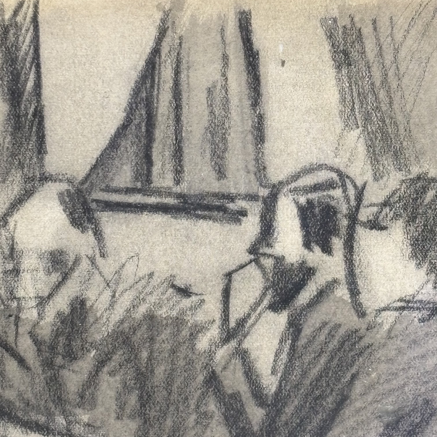 Mario Sironi .” La riunione “. Grafite e acquerello su Carta . cm 28 x cm 24 - immagine 4
