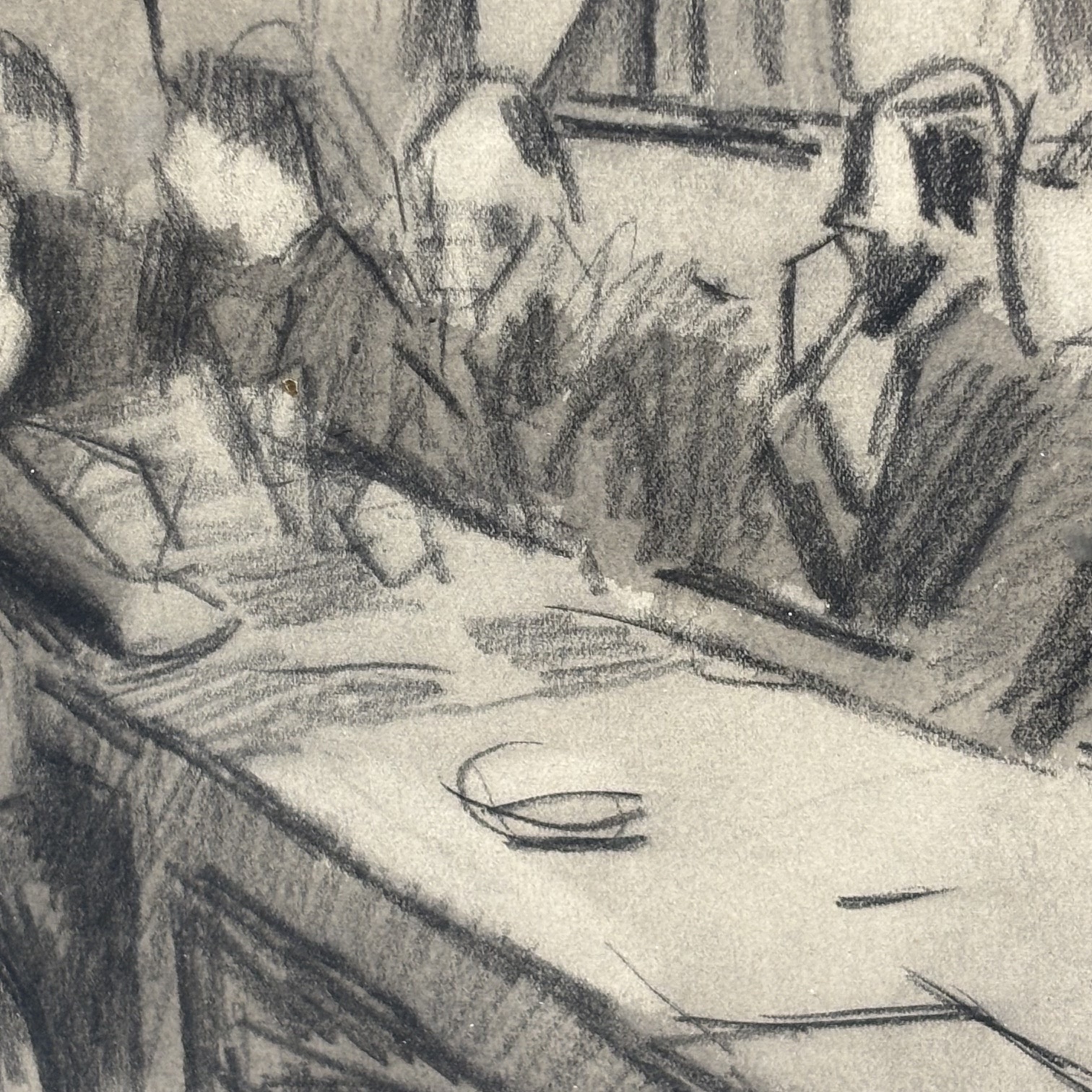 Mario Sironi .” La riunione “. Grafite e acquerello su Carta . cm 28 x cm 24 - immagine 9