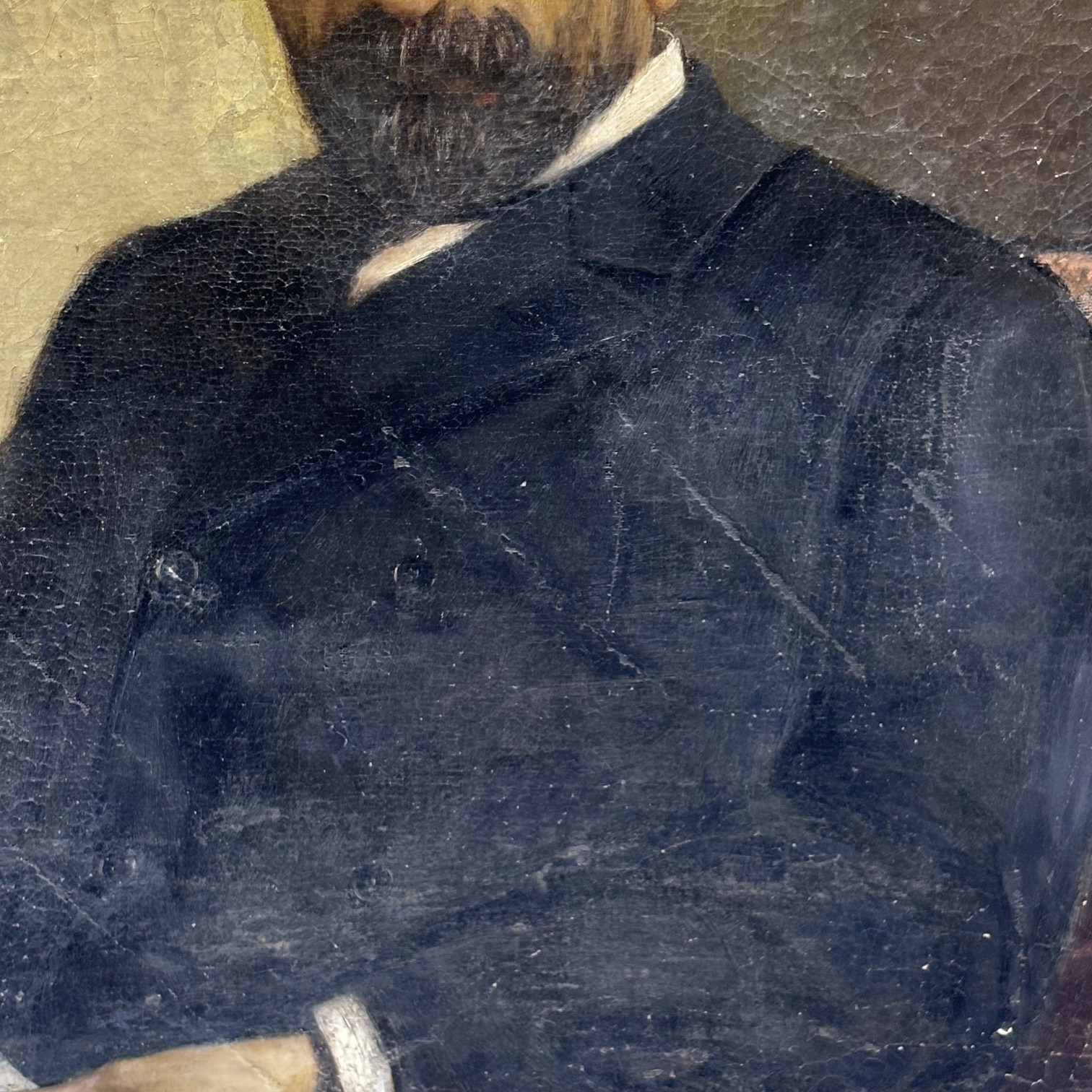 Antico dipinto olio di nobile, autore Giacomo Calegari Bergamo 1899 pittore verista . Mis 130x 105 - immagine 4