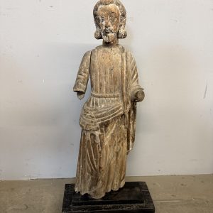 Antica scultura in legno San Giuseppe XVII sec, 71x32x14cm
