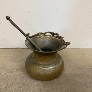 Aspersorio antico in bronzo XVIII sec, 12x15cm