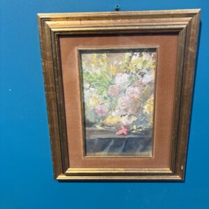 Pompeo Mariani (1857-1927) “Natura morta con Rose “ Antico Acquarello su carta cm 22,50 x 14,50