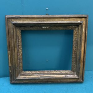 Antica cornice epoca XVIII dorata a mecca, 60x55, utile 40x33cm