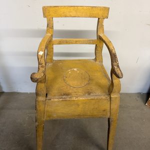 Antico raro seggiolone da bambino laccato '800, 90x38x29cm