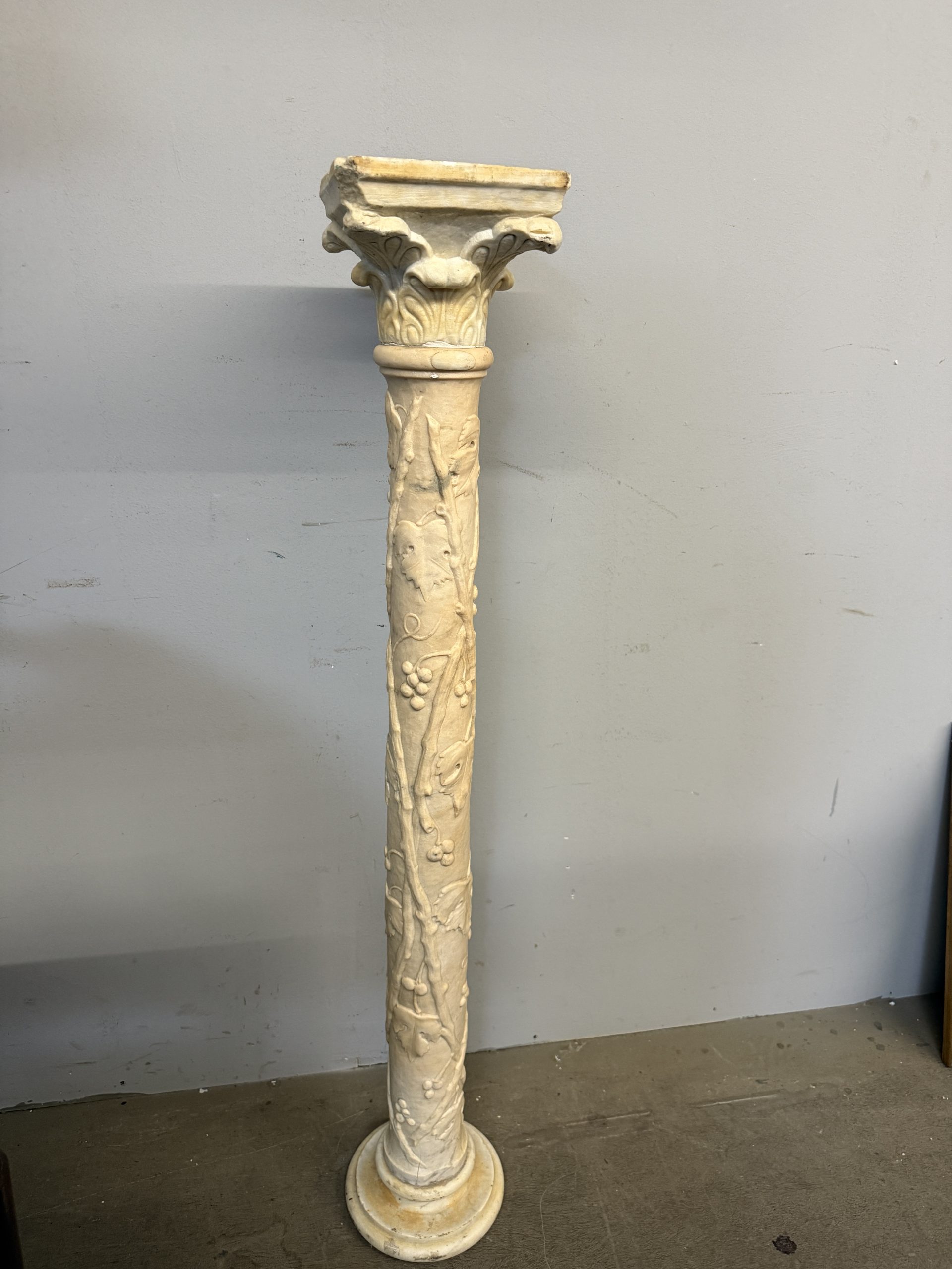 Antica colonna in marmo liberty '900, 120x40cm