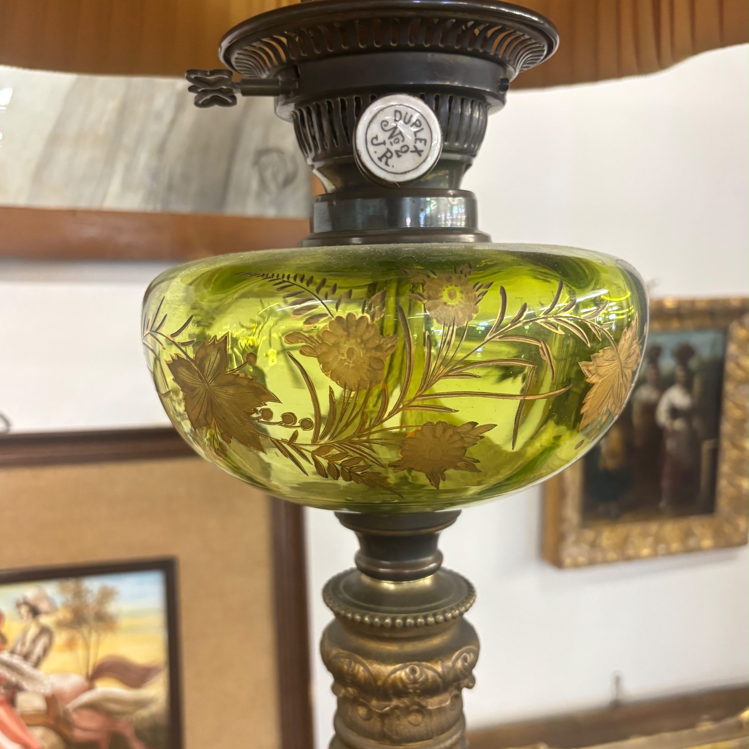 Bellissima lampada antica a petrolio vittoriana, XIX sec, 96x31cm - immagine 4