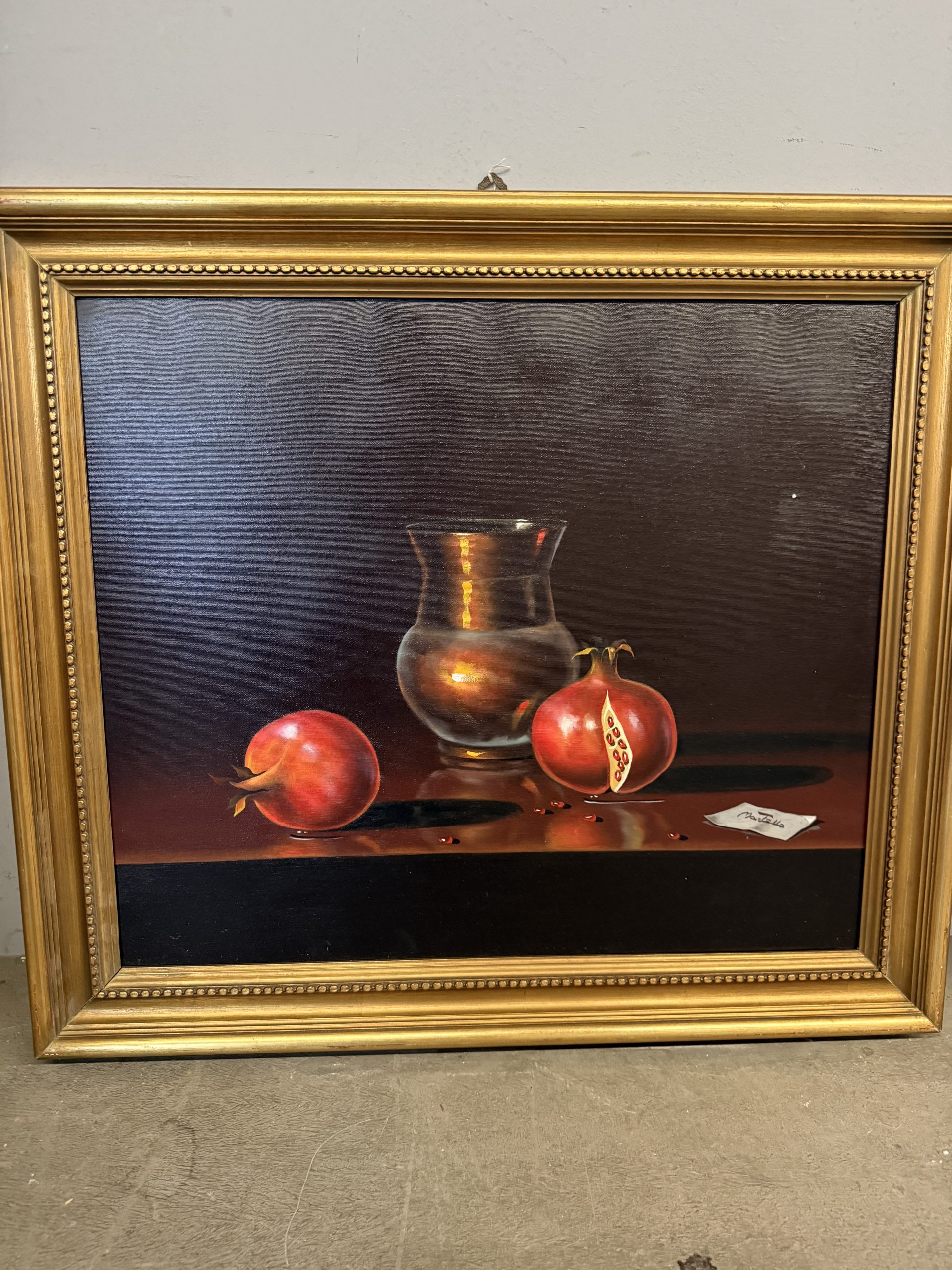 Quadro olio su tela arte moderna e contemporanea con melograni, 70x60cm - immagine 2