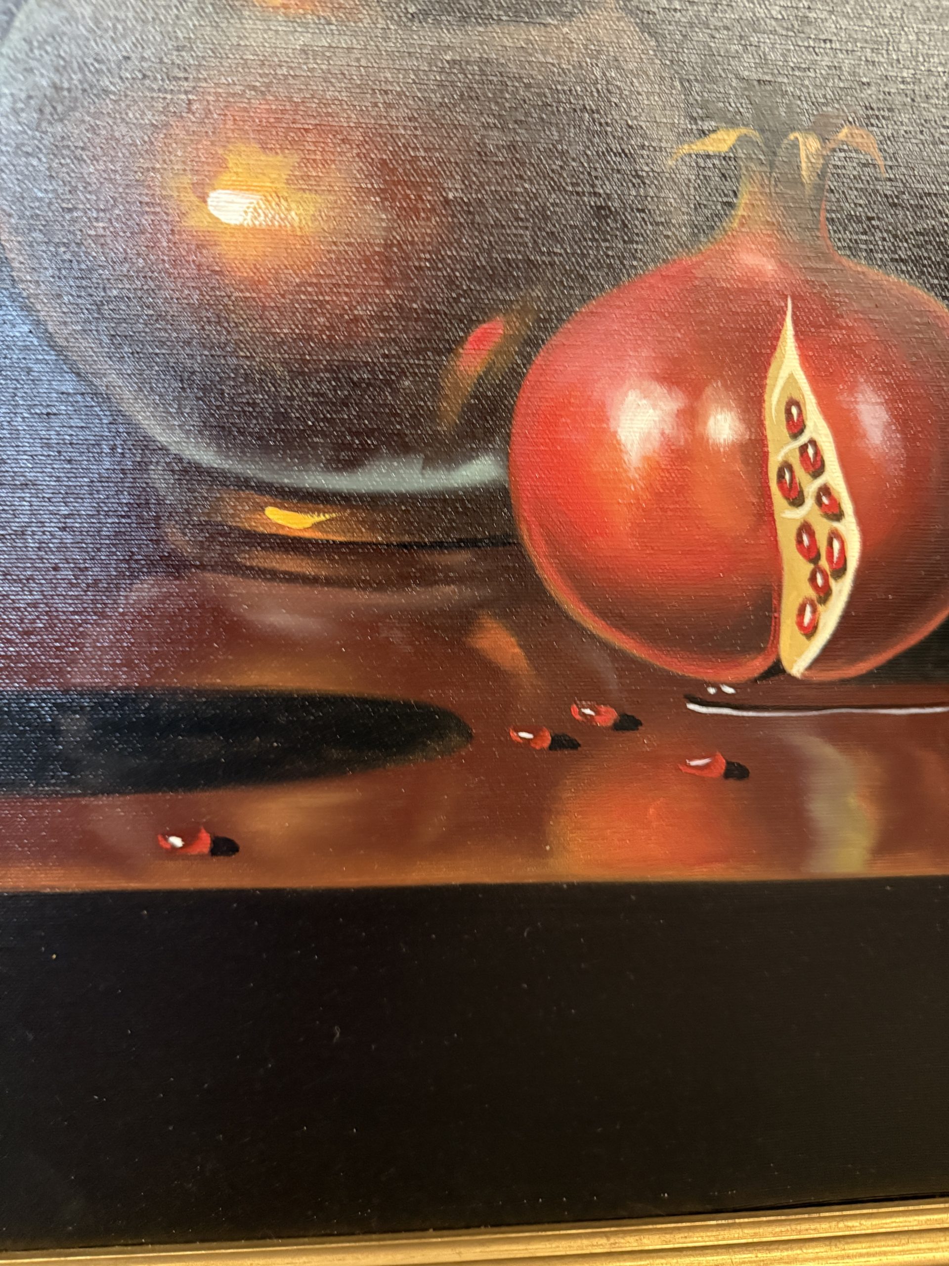 Quadro olio su tela arte moderna e contemporanea con melograni, 70x60cm - immagine 7