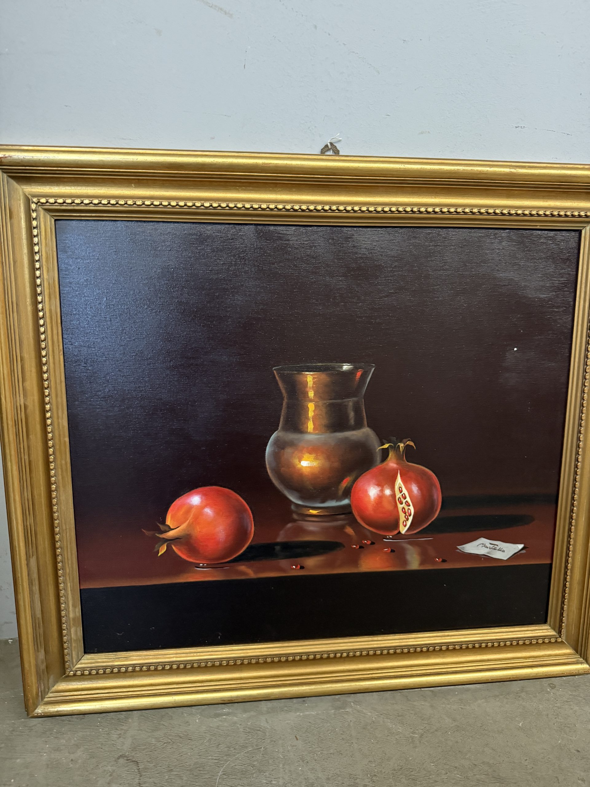 Quadro olio su tela arte moderna e contemporanea con melograni, 70x60cm - immagine 12