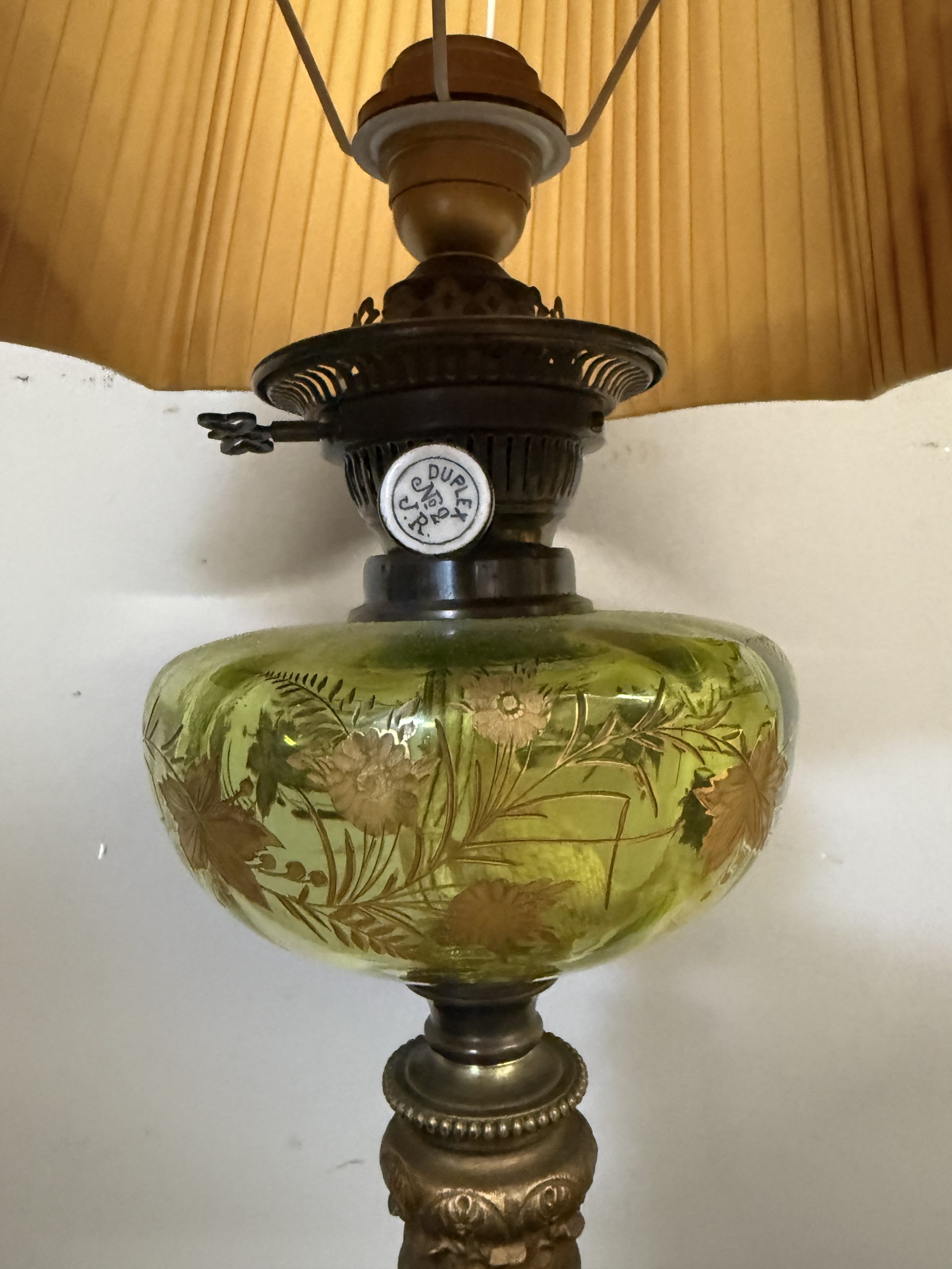 Bellissima lampada antica a petrolio vittoriana, XIX sec, 96x31cm - immagine 14