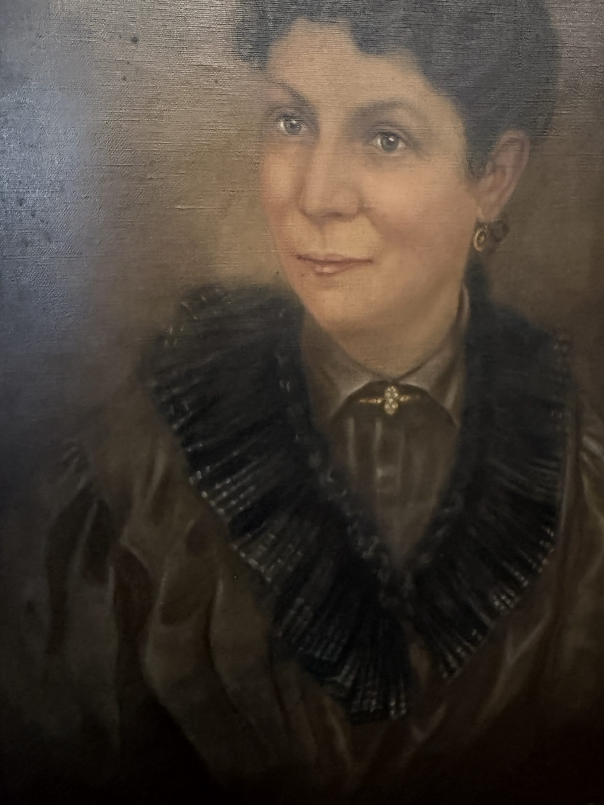 Antico dipinto olio su tela XIX sec volto di donna, scuola italiana, 67x52cm - immagine 8