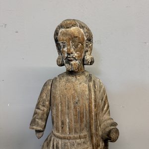 Alternative view of Antica scultura in legno San Giuseppe XVII sec, 71x32x14cm