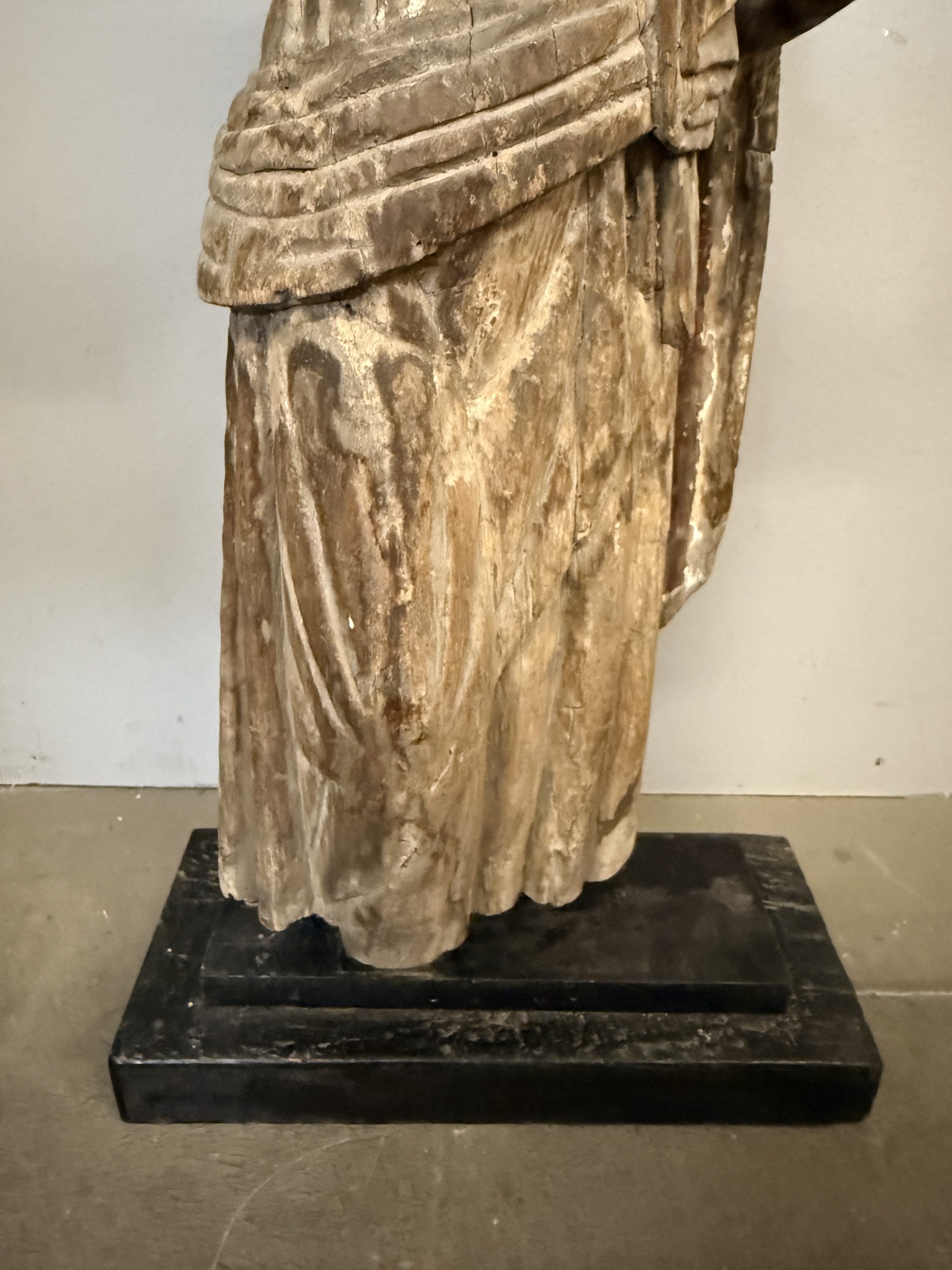 Antica scultura in legno San Giuseppe XVII sec, 71x32x14cm - immagine 6