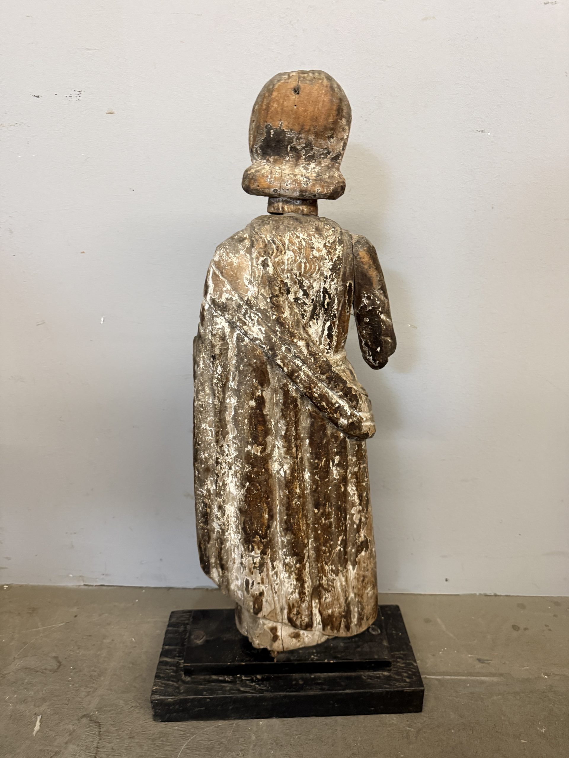 Antica scultura in legno San Giuseppe XVII sec, 71x32x14cm - immagine 8