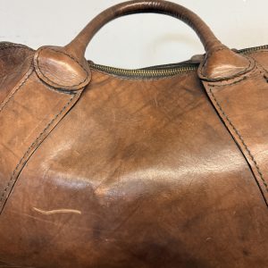 Alternative view of Borsone da viaggio vintage in pelle anni '60 marca Designer, 80x30x30cm