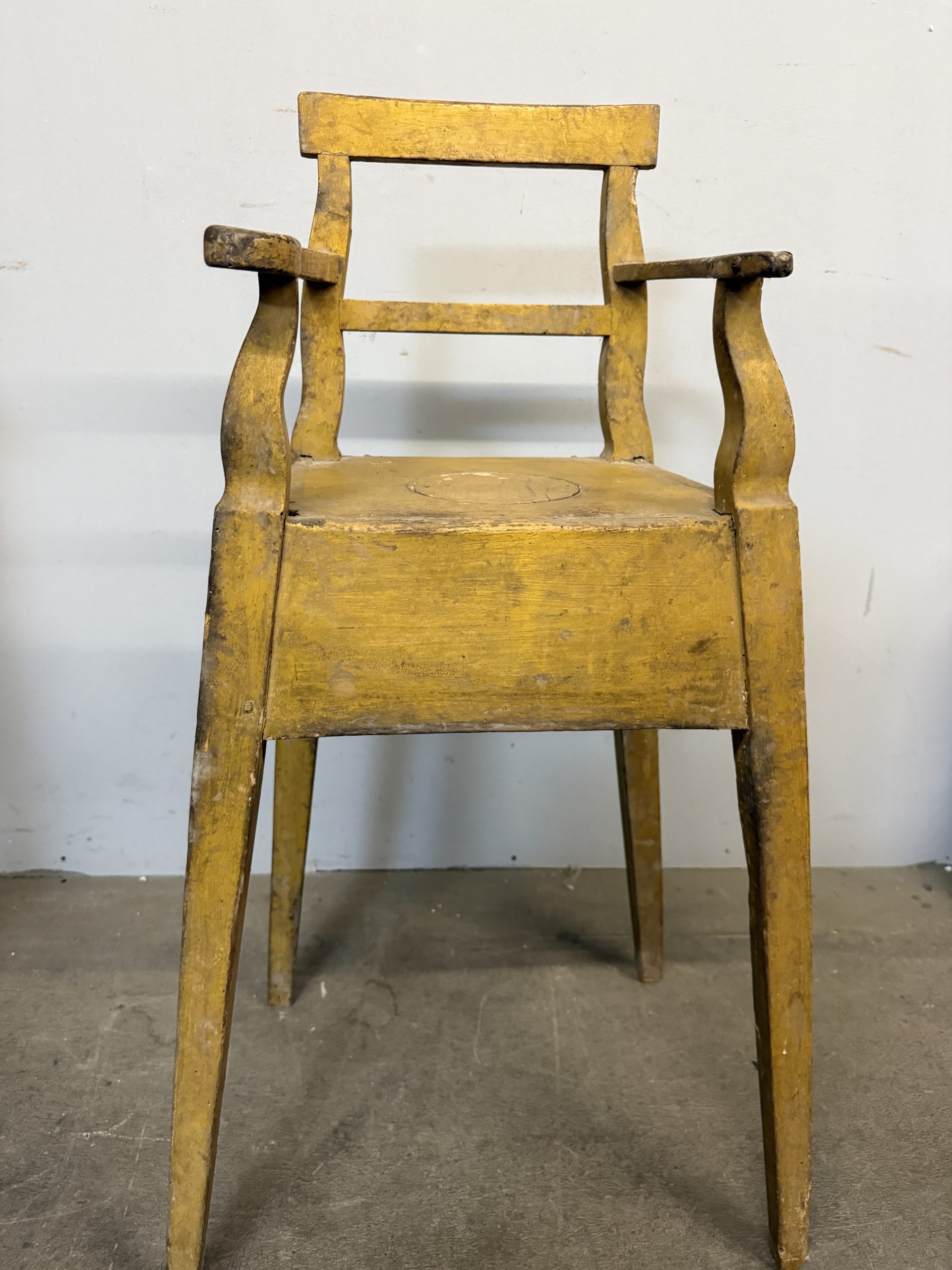 Antico raro seggiolone da bambino laccato '800, 90x38x29cm - immagine 3