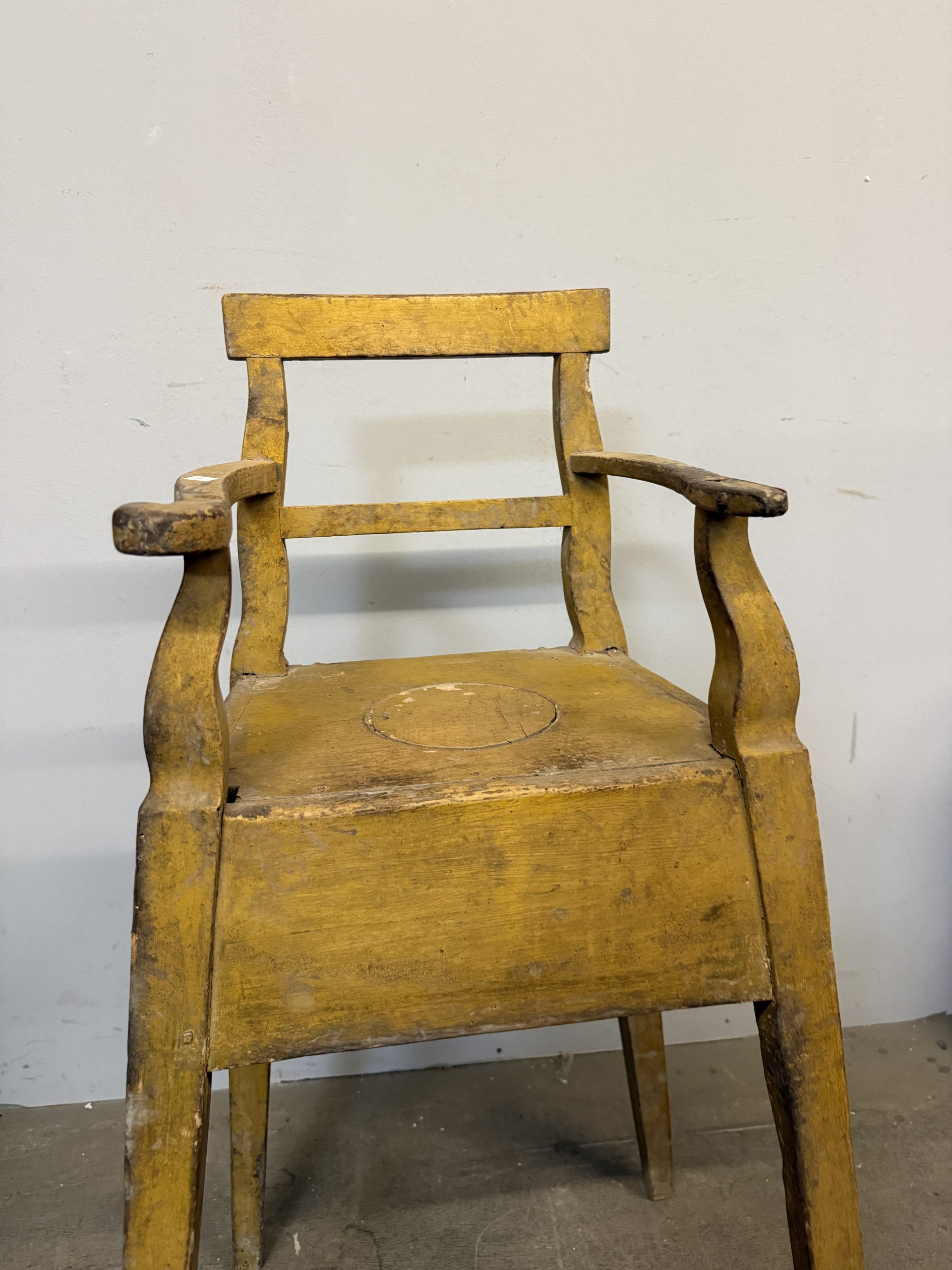 Antico raro seggiolone da bambino laccato '800, 90x38x29cm - immagine 6