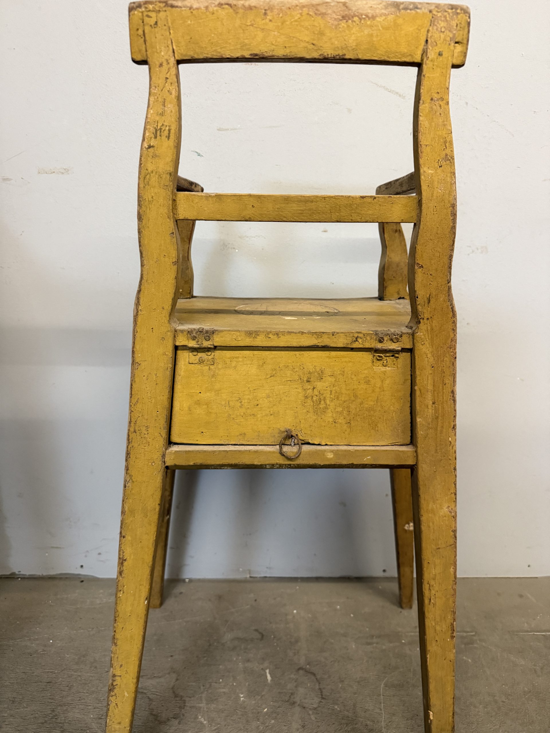 Antico raro seggiolone da bambino laccato '800, 90x38x29cm - immagine 8