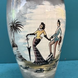 Alternative view of Vaso in ceramica portaombrelli dipinto, anni 50 mid century 49x24cm