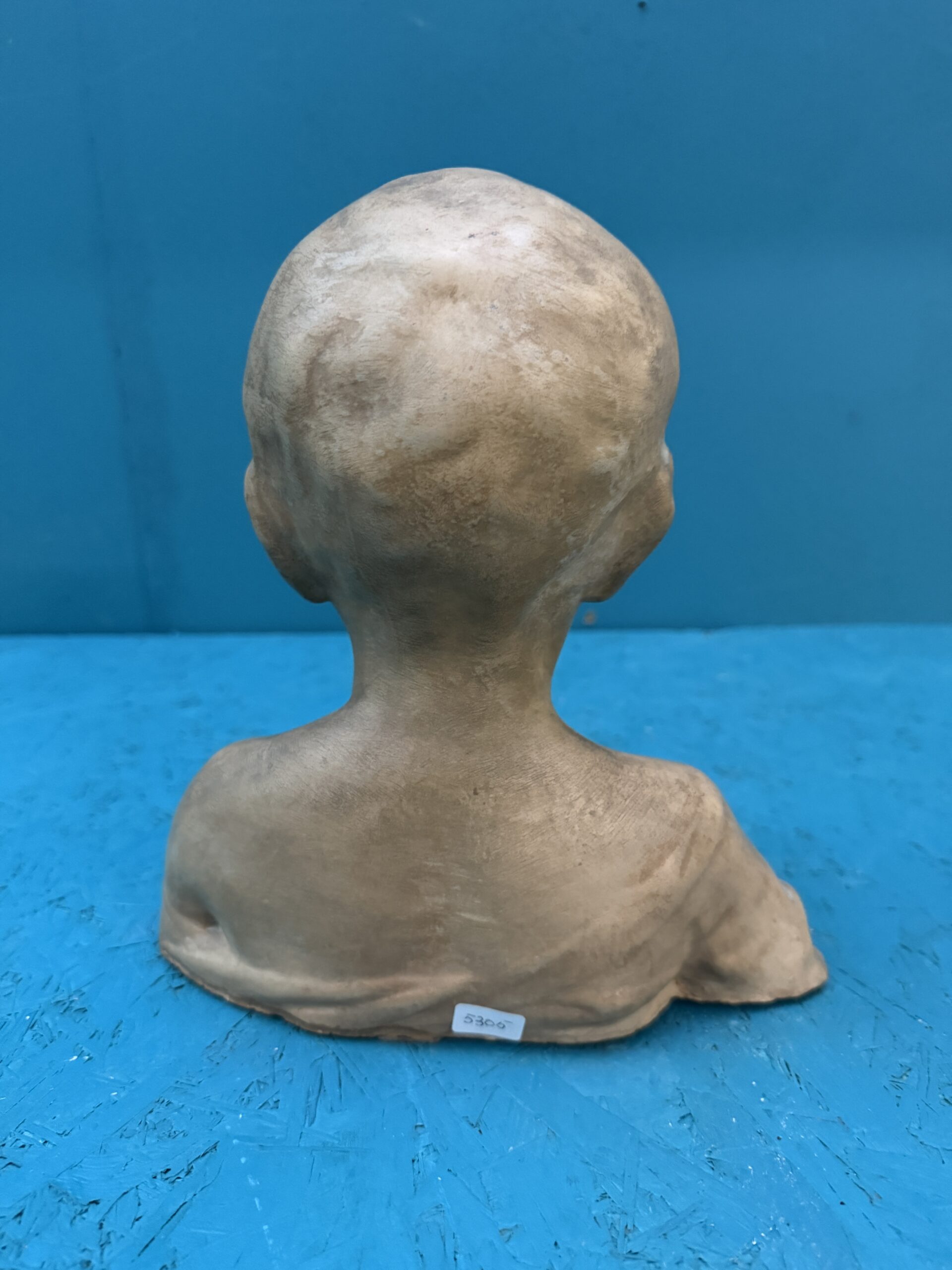 Antico busto in terracotta patinata XIX sec bambino, 28x23x14cm - immagine 7