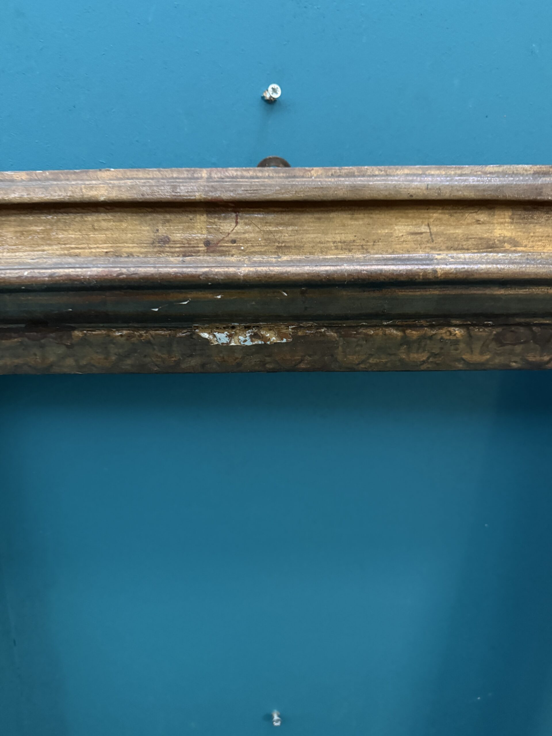 Antica cornice epoca XVIII dorata a mecca, 60x55, utile 40x33cm - immagine 5