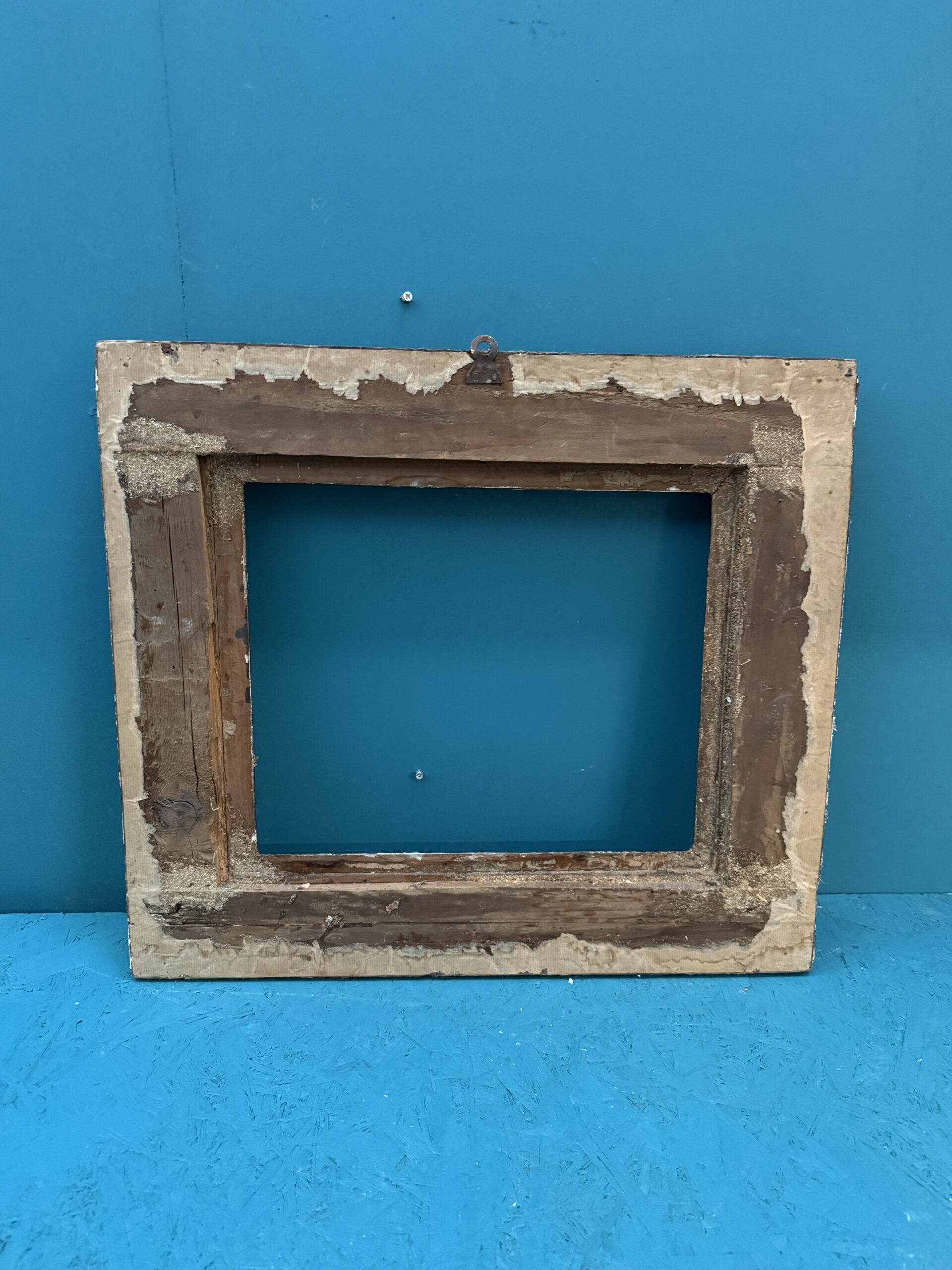 Antica cornice epoca XVIII dorata a mecca, 60x55, utile 40x33cm - immagine 9