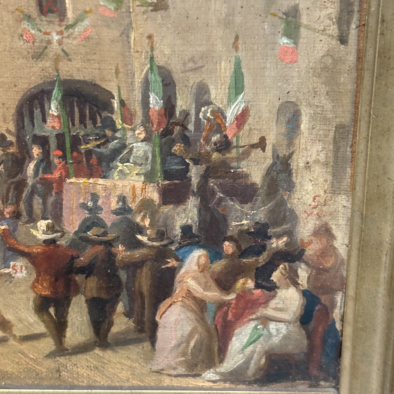 Carlo Ademollo . Antico Olio su tela 1870 Risorgimento ā La vittoria del Si ā Regno Dā Italia Re Vittorio Emanuele II. Mis 42 x36 - immagine 7