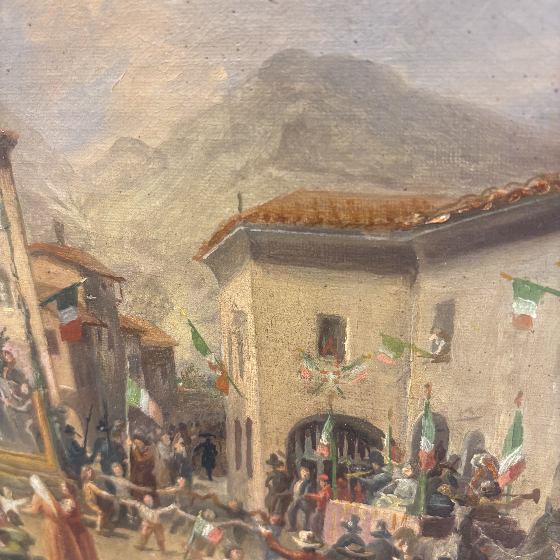 Carlo Ademollo . Antico Olio su tela 1870 Risorgimento ā La vittoria del Si ā Regno Dā Italia Re Vittorio Emanuele II. Mis 42 x36 - immagine 10