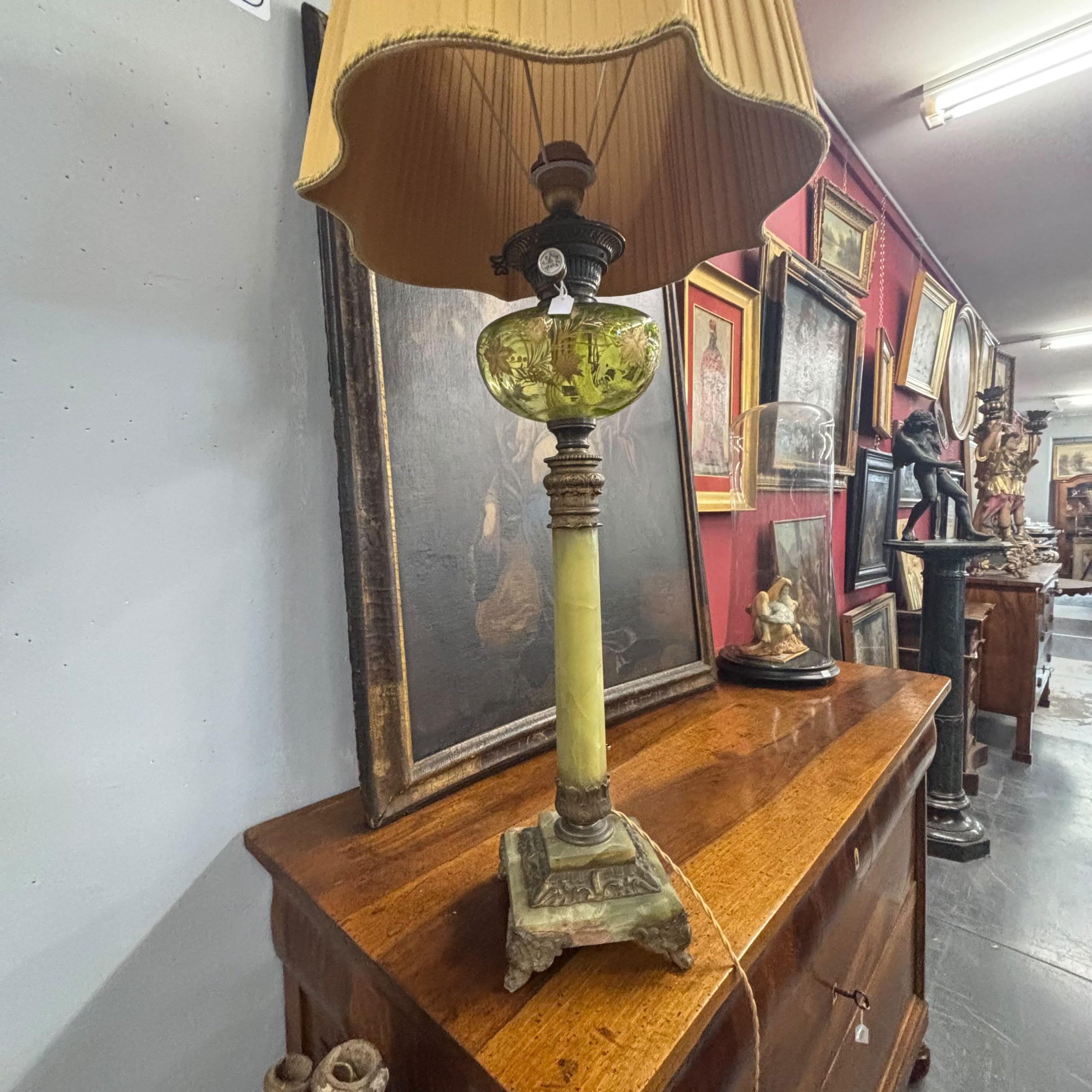 Bellissima lampada antica a petrolio vittoriana, XIX sec, 96x31cm - immagine 10