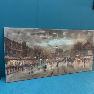 Antonio DeVity olio su tela 60x120cm, Boulevard di Parigi 1950. Post impressionista!