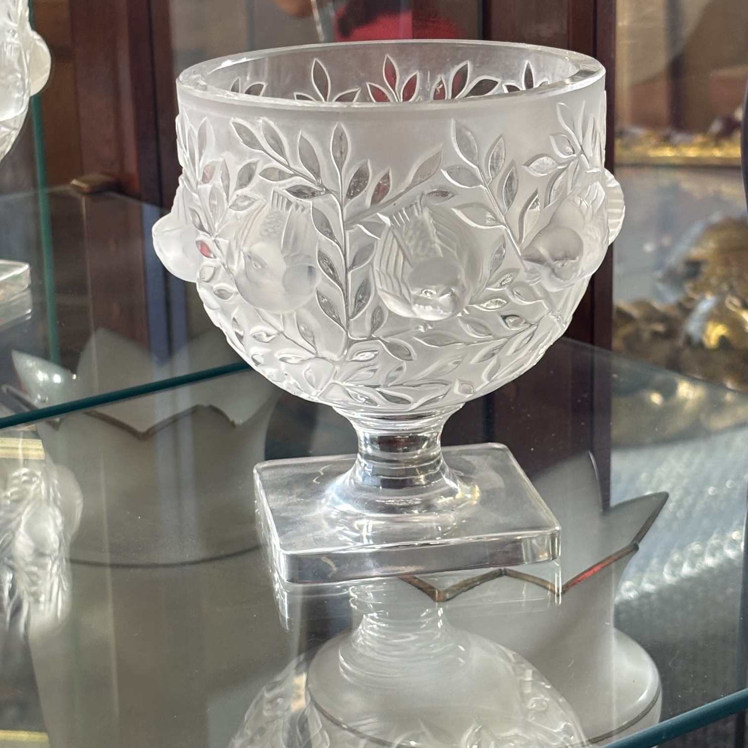 Lalique coppa centrotavola Elisabeth in cristallo. 1960