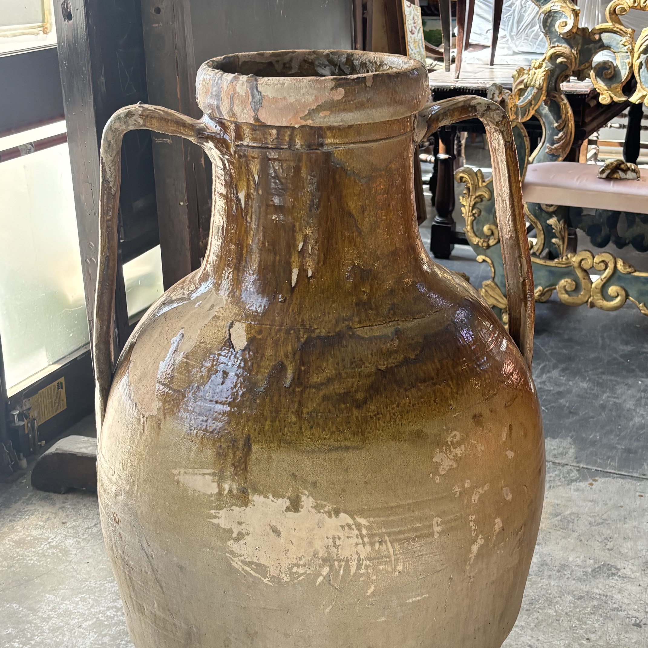 Antico grande vaso da giardino orcio Capasone Pugliese XIX sec . H cm 130 - immagine 3