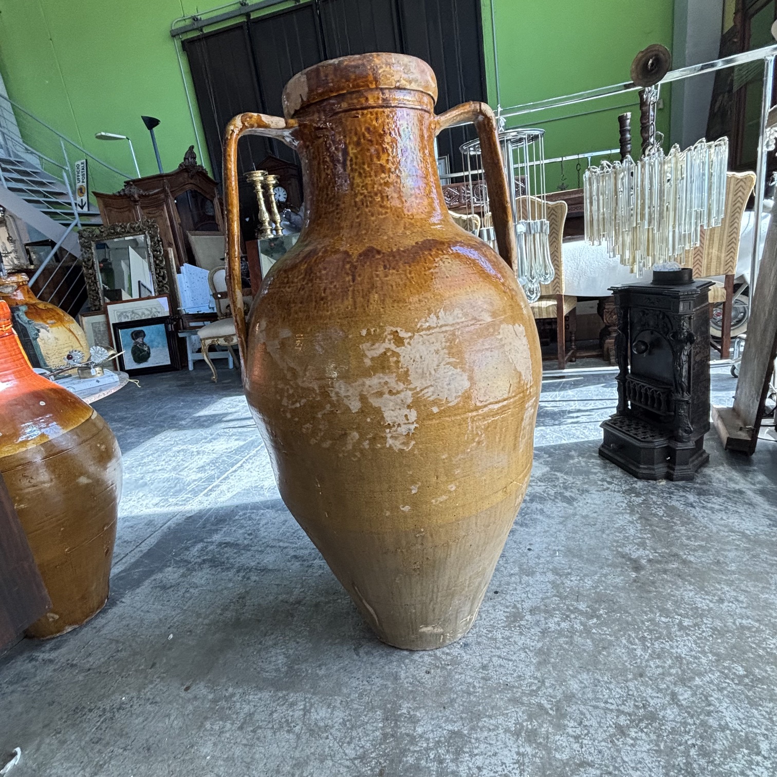 Antico grande vaso da giardino orcio Capasone Pugliese XIX sec . H cm 130 - immagine 5