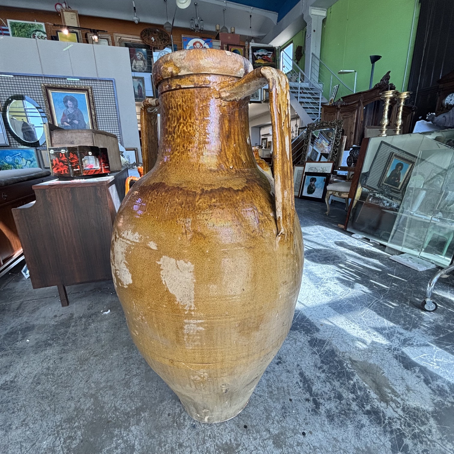 Antico grande vaso da giardino orcio Capasone Pugliese XIX sec . H cm 130 - immagine 6